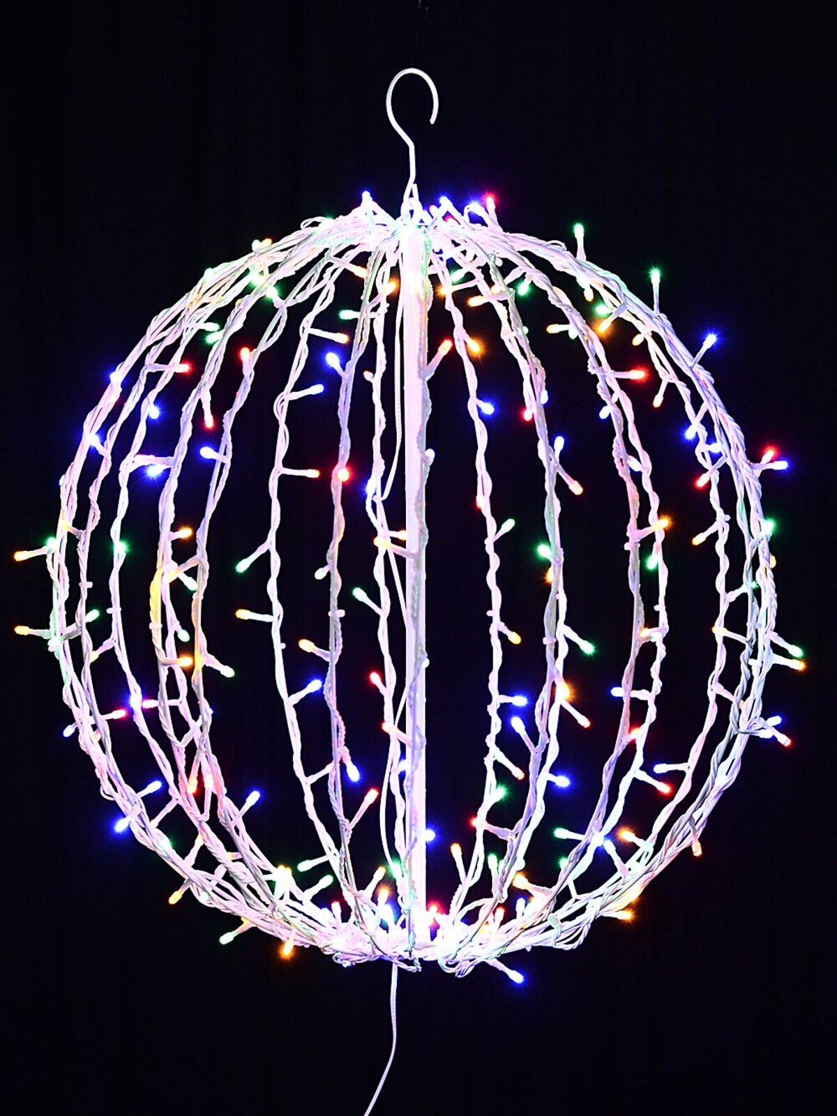 50cm Multi Colour LED String Hanging White Sphere Light Display — image 3
