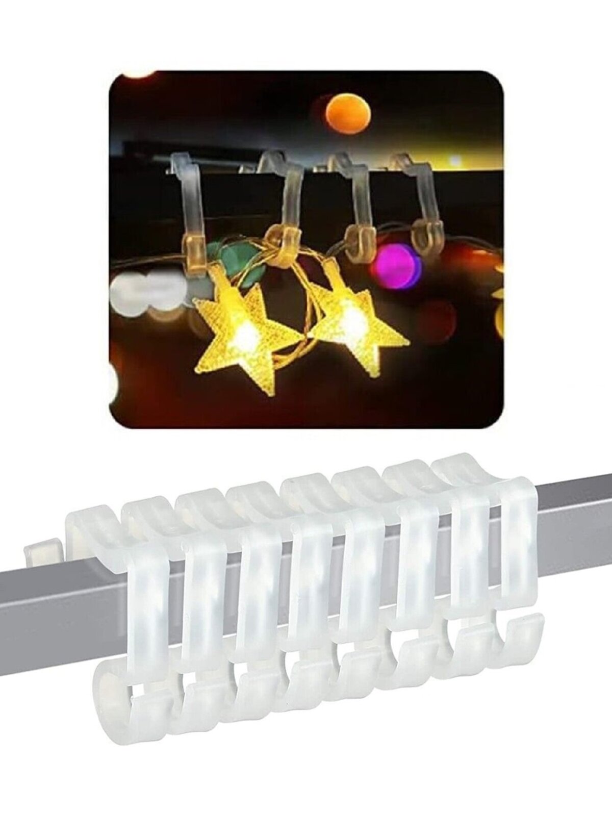 50x UV Stabilised Outdoor Gutter Hooks | Multi-Fit Icicle & Fairy Light Clips — image 5