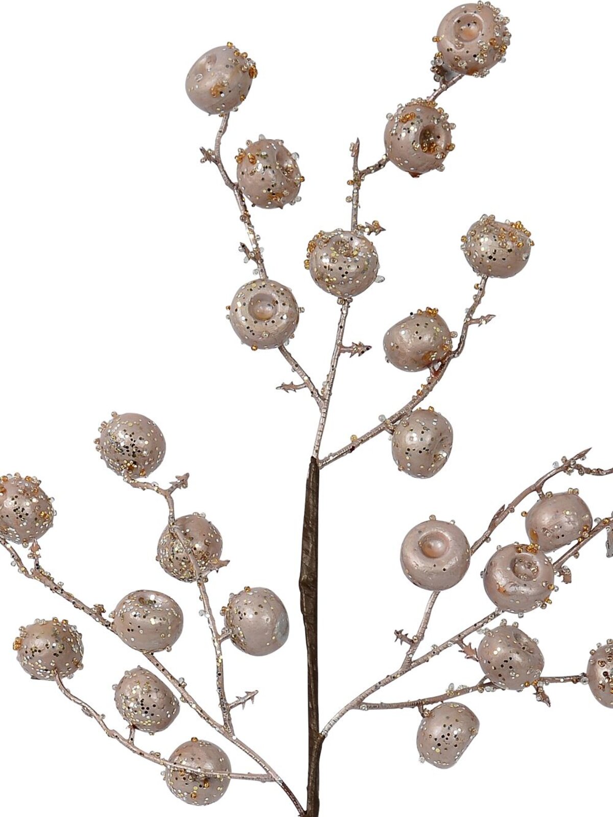 51cm Dusty Rose Large Frosted Berries Spray Long Christmas Stem — image 3