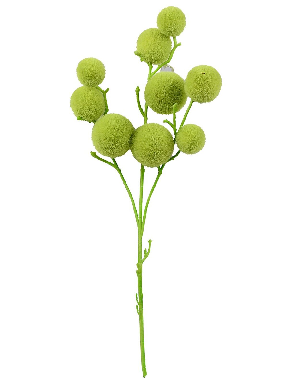 Light Lime Green Flocked Ball Bauble Christmas Stem | 52cm — image 4