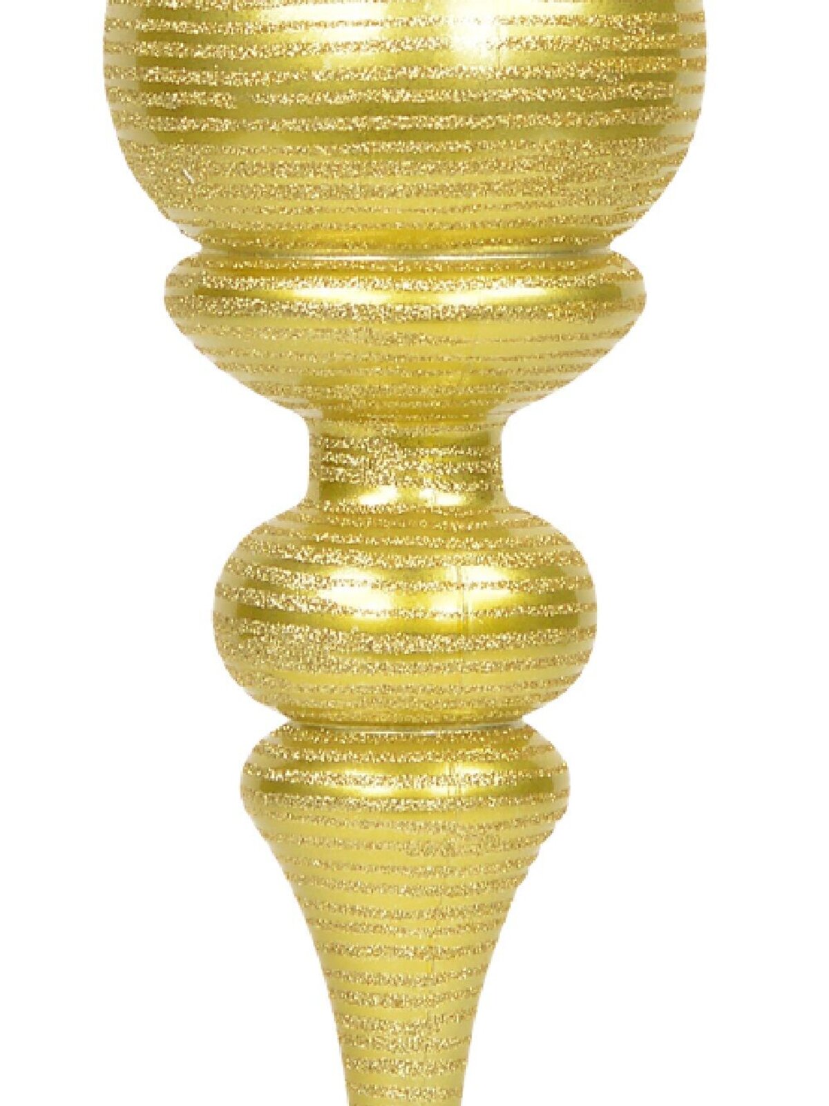 Metallic Gold Glitter Striped Large Display Ellipsoid Finial | 55cm — image 3