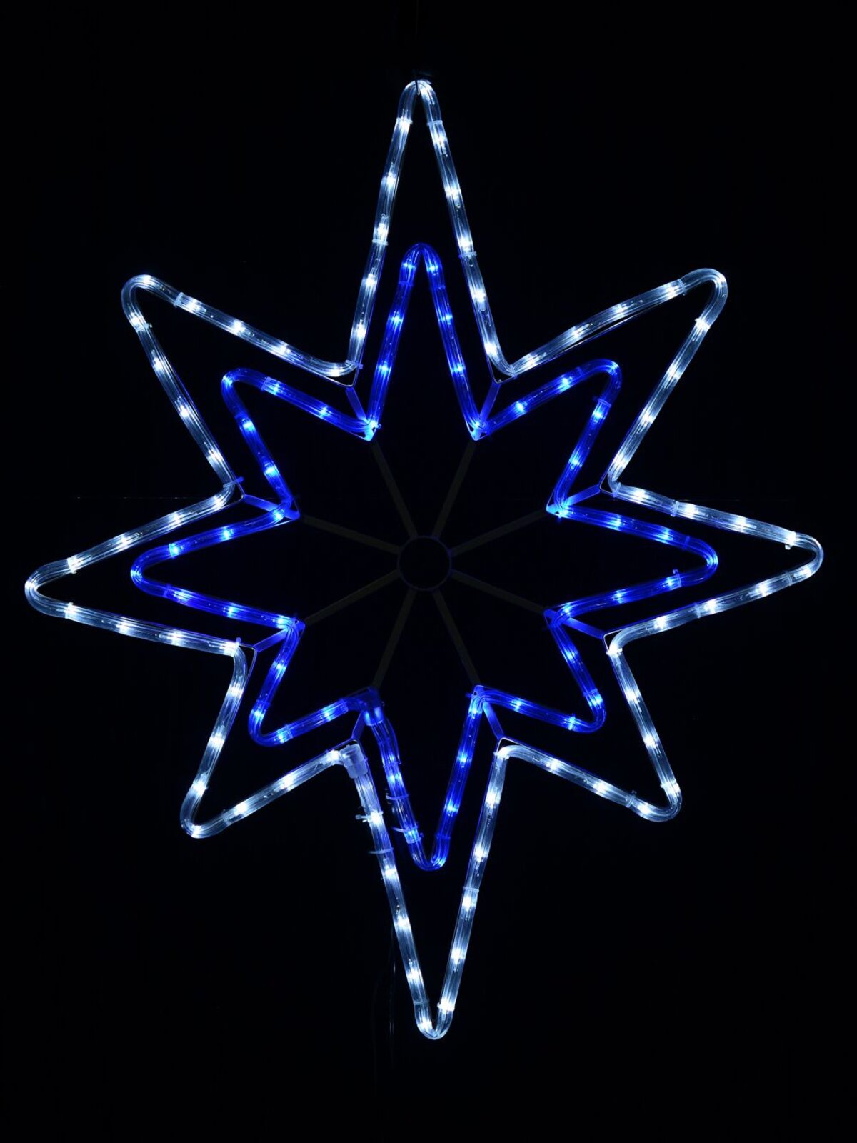75cm Concentric Star Blue & Cool White LED Outdoor Rope Light Display — image 3
