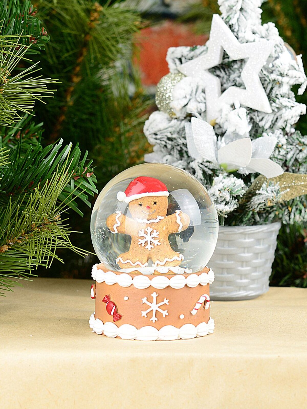 Gingerbread Man Mini Christmas Waterball Snow Globe | 60mm — image 2