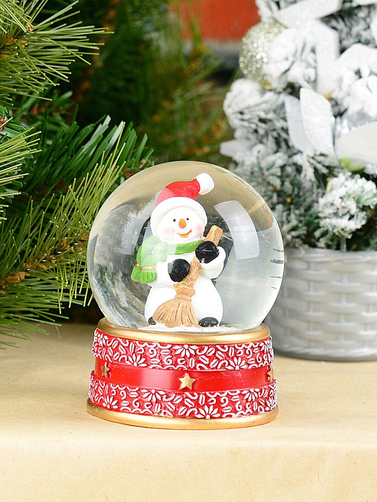 Snowman Sweeper Mini Christmas Waterball Snow Globe | 60mm — image 2
