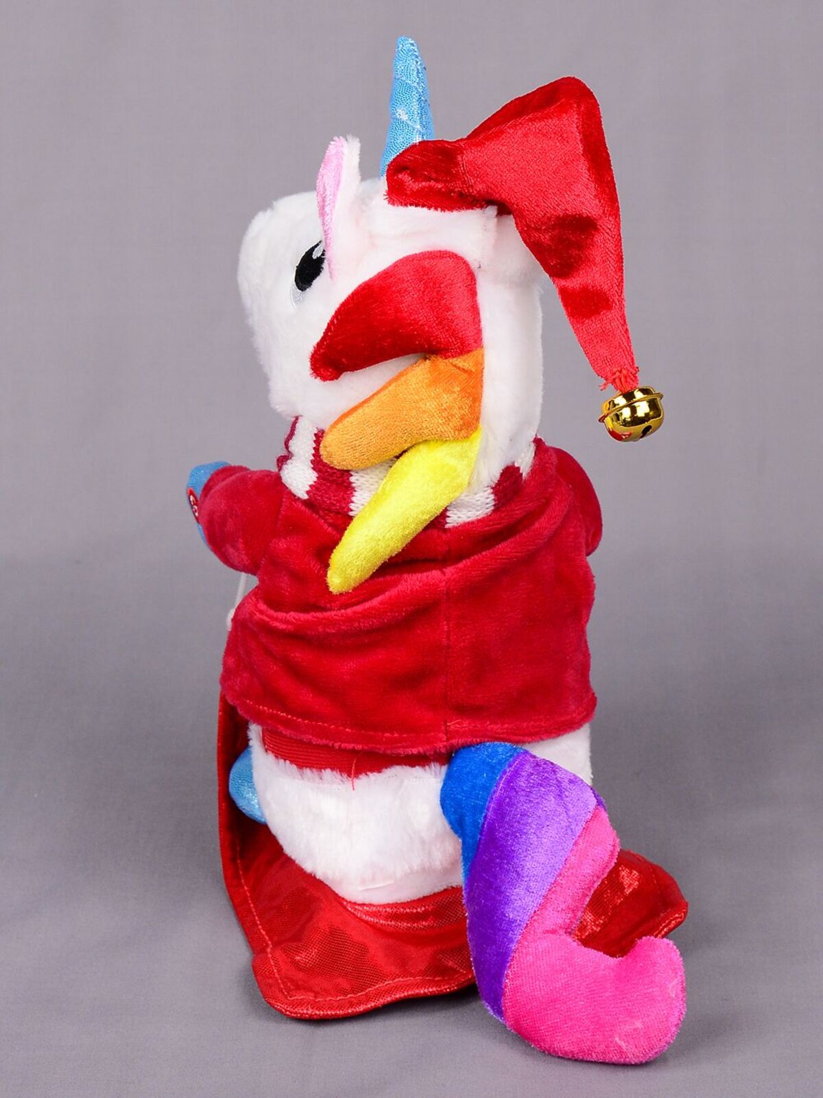 Animated & Colourful Christmas Unicorn On Sled - 23cm