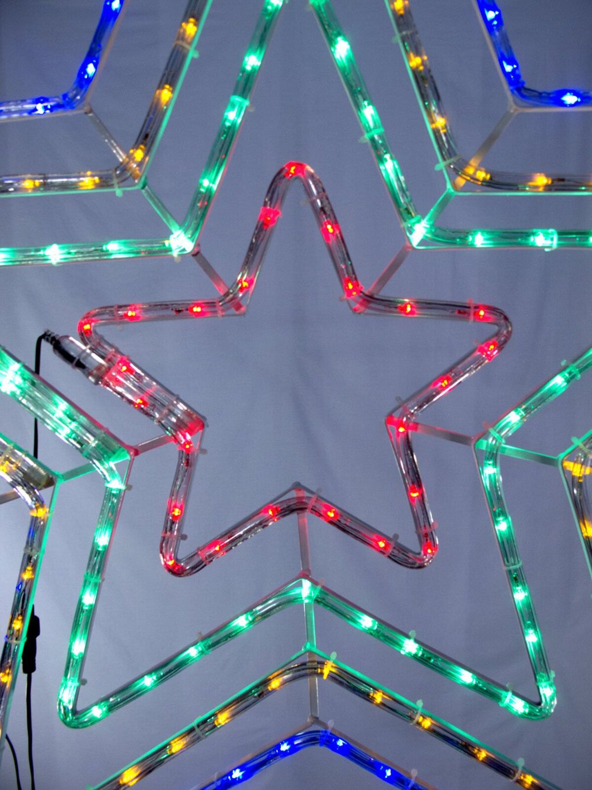 Blue, Orange, Green & Red Quadruple Star Rope LED Light Silhouette - 1.1m — image 7
