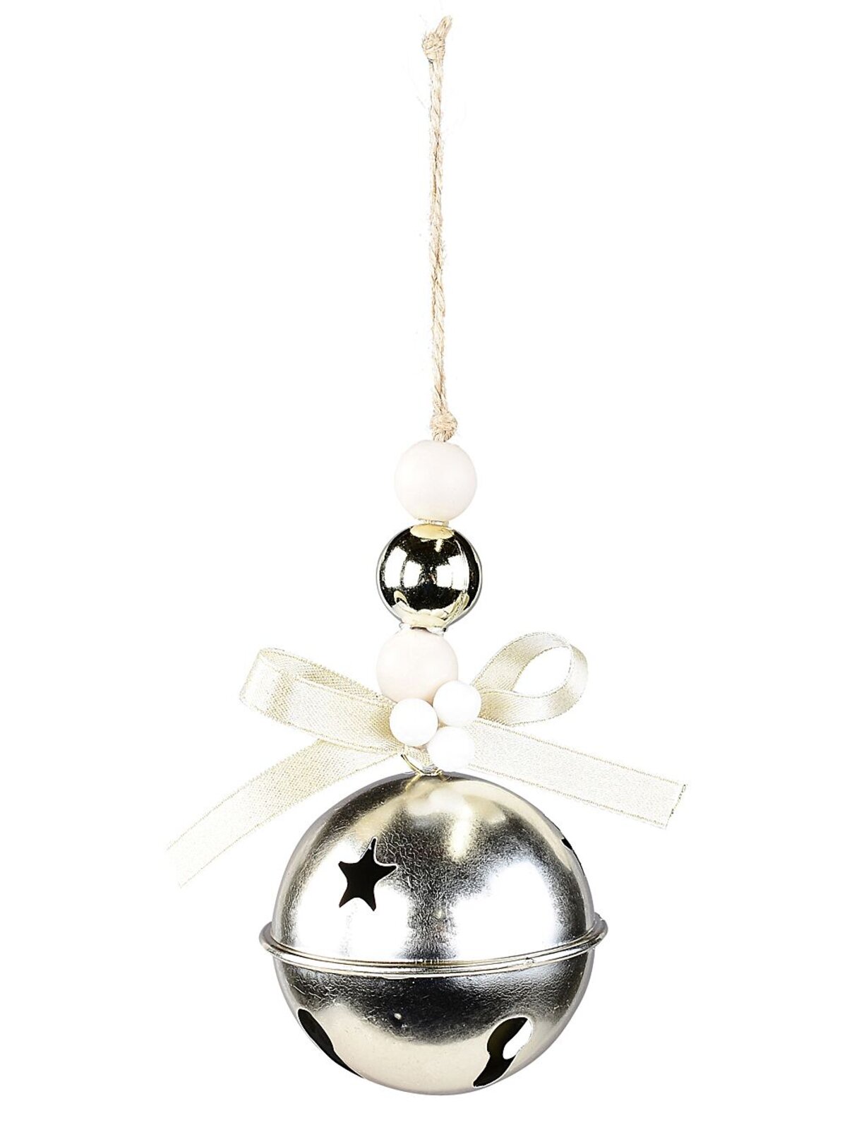 Champagne & Cream Whimsical Essential Tinkling Jingle Bell Bauble | 65mm — image 3