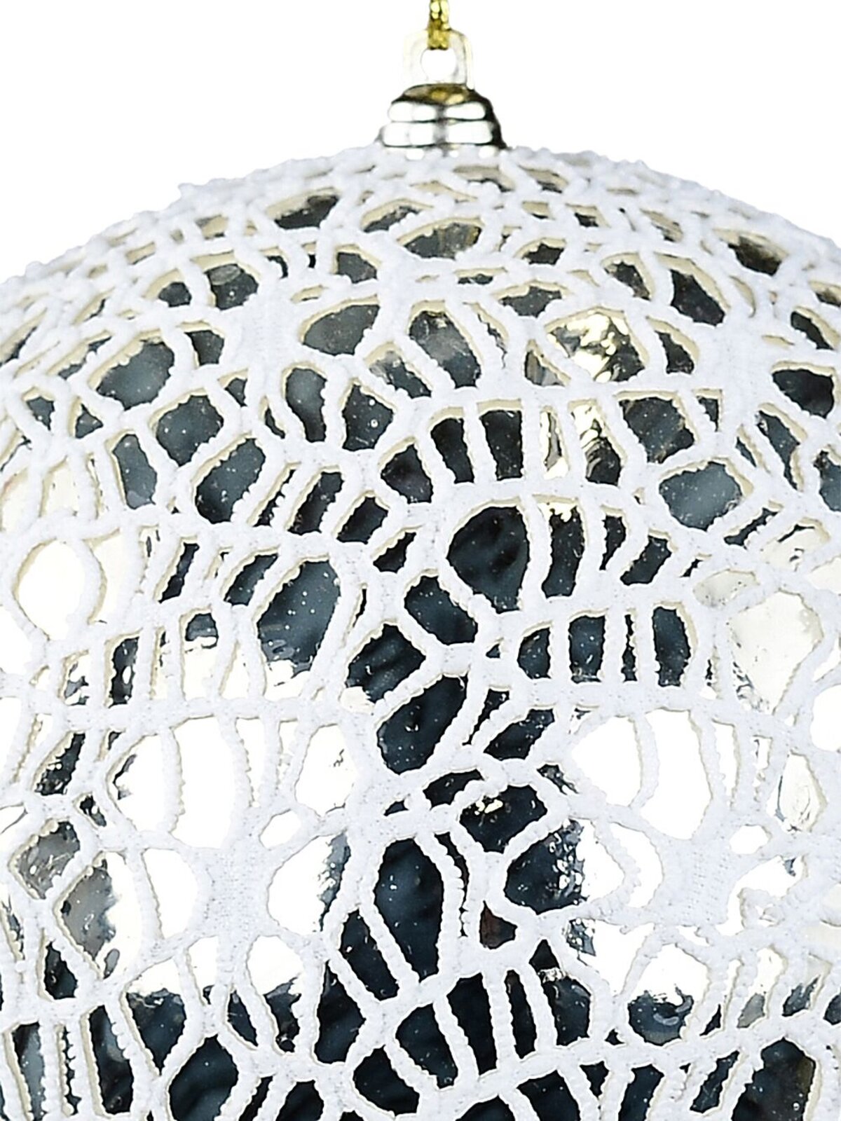 Champagne Dynamic Grand Textured Mesh Overlay Bauble | 15cm — image 3
