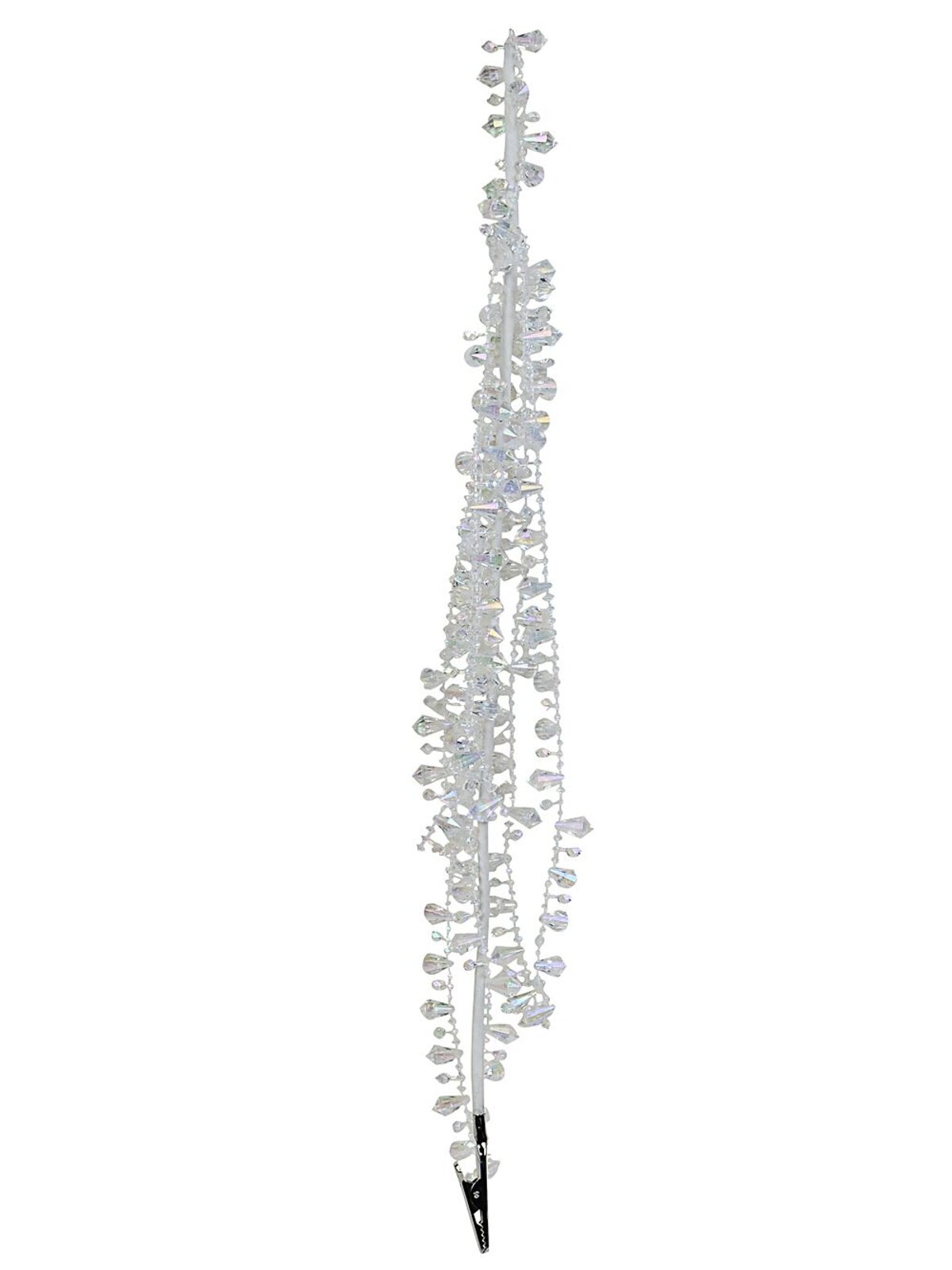 Clear Iridescent Diamante Bead Spray Long Christmas Clip Stem | 45cm — image 4