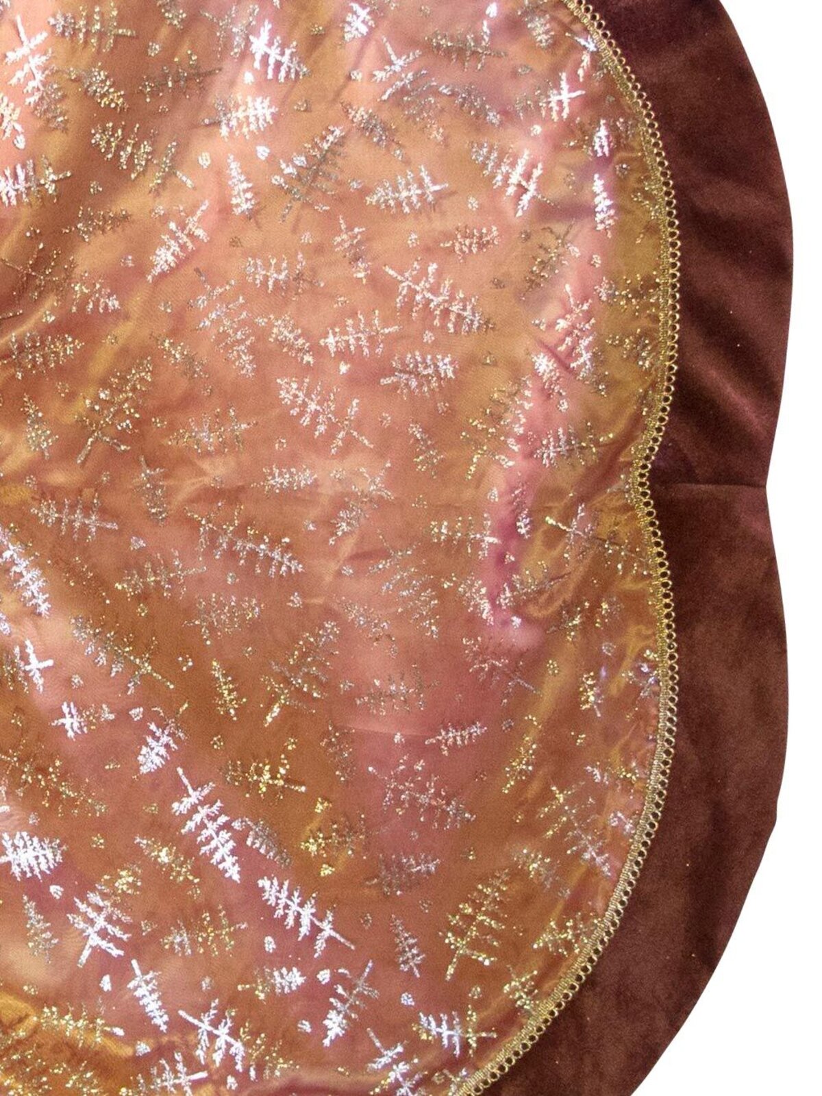 Copper Organza & Chocolate Tree Skirt - 1.2m — image 3