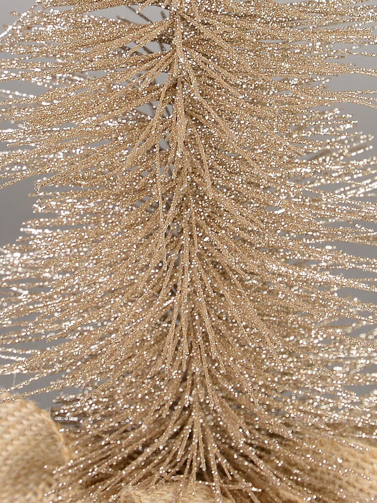 Glittered Champagne Spiral Pine Needle Christmas Table Top Tree - 20cm — image 3