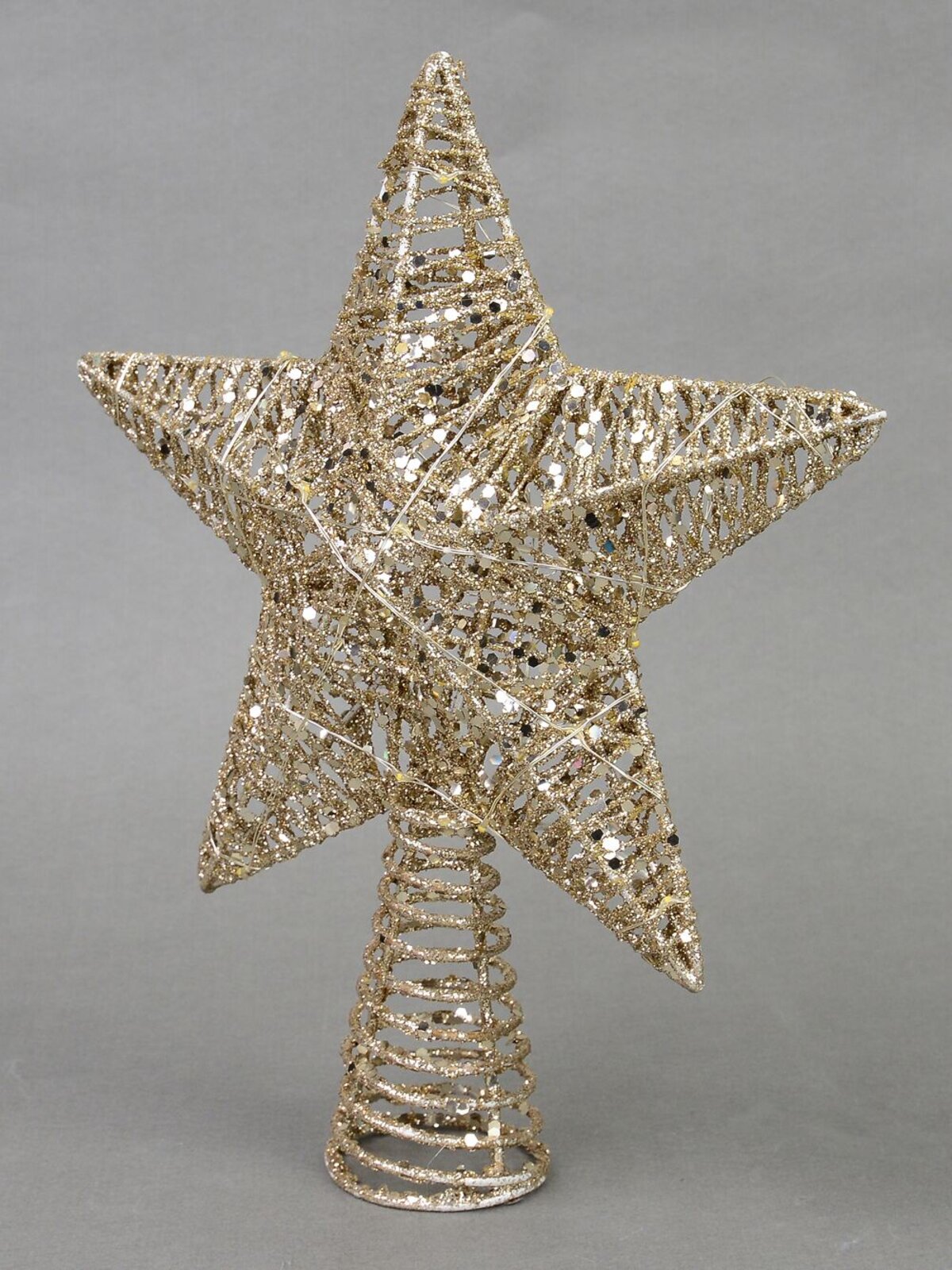 Gold Mesh Look Star Illuminated Warm White Tree Topper Ornament - 30cm — image 5