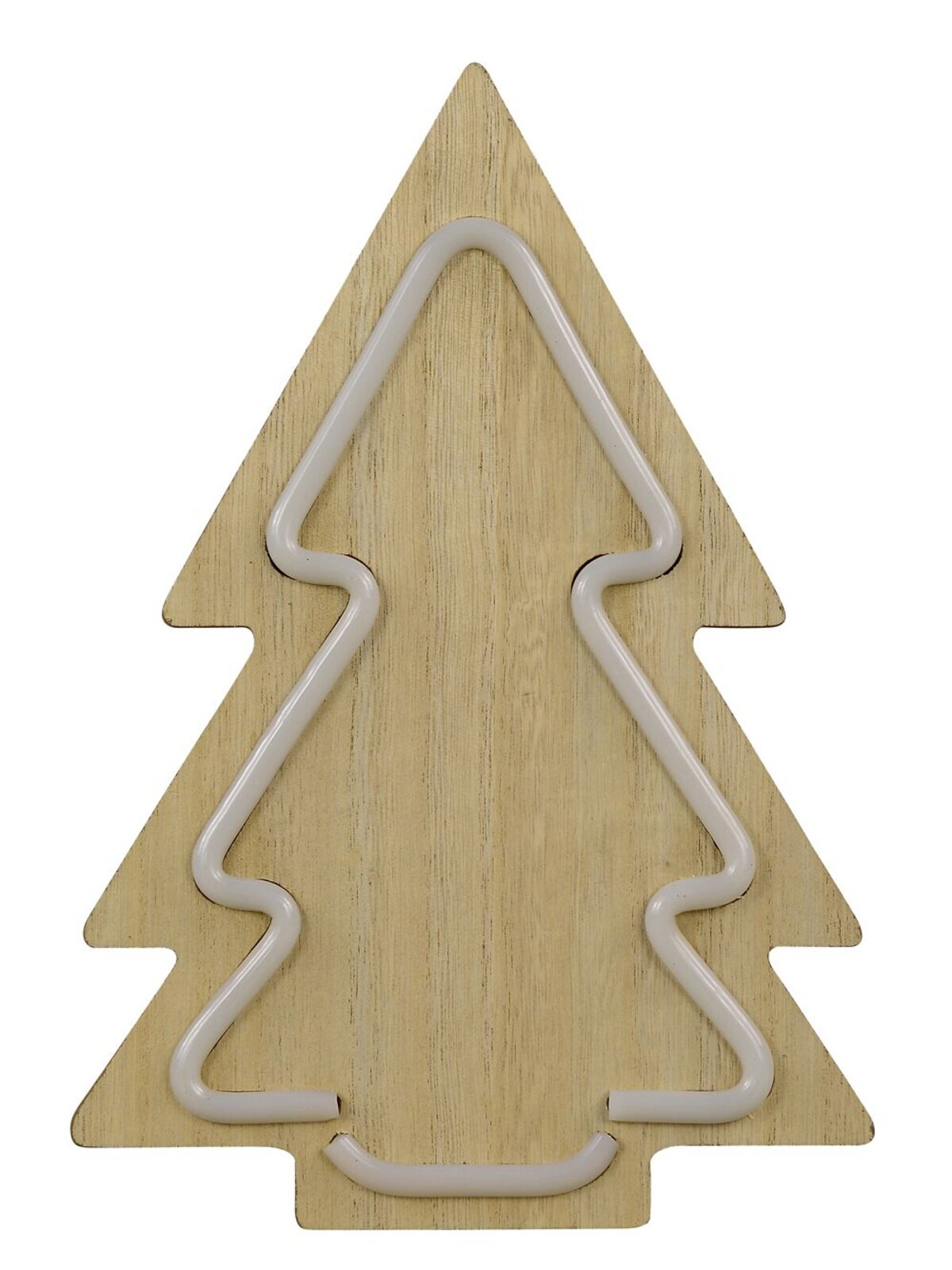 Green LED Neon Christmas Light Tube On Wooden Tree Silhouette - 29cm — image 2