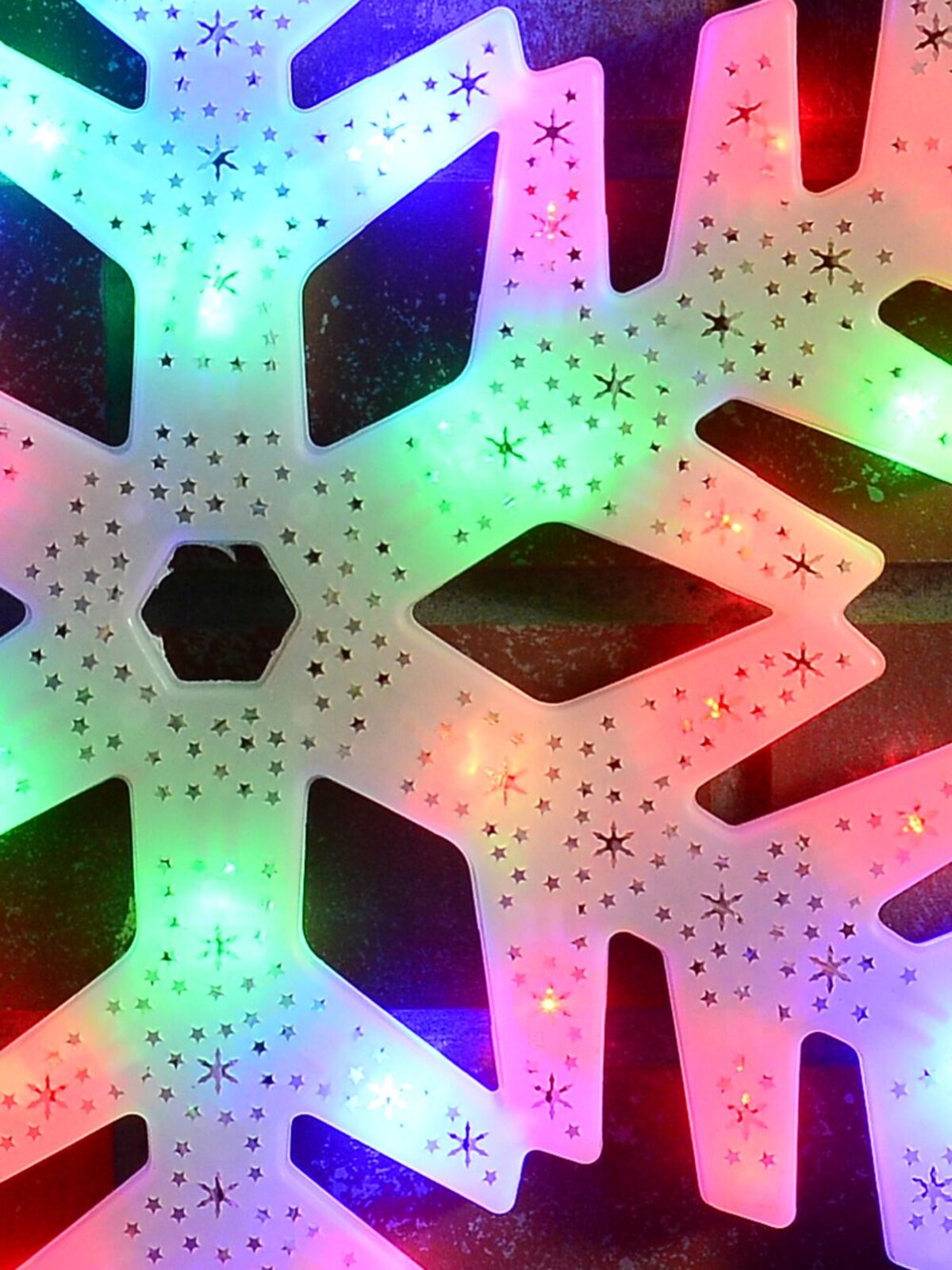 Illuminated Multi Colour LED Stellar Snowflake Silhouette - 39cm — image 4