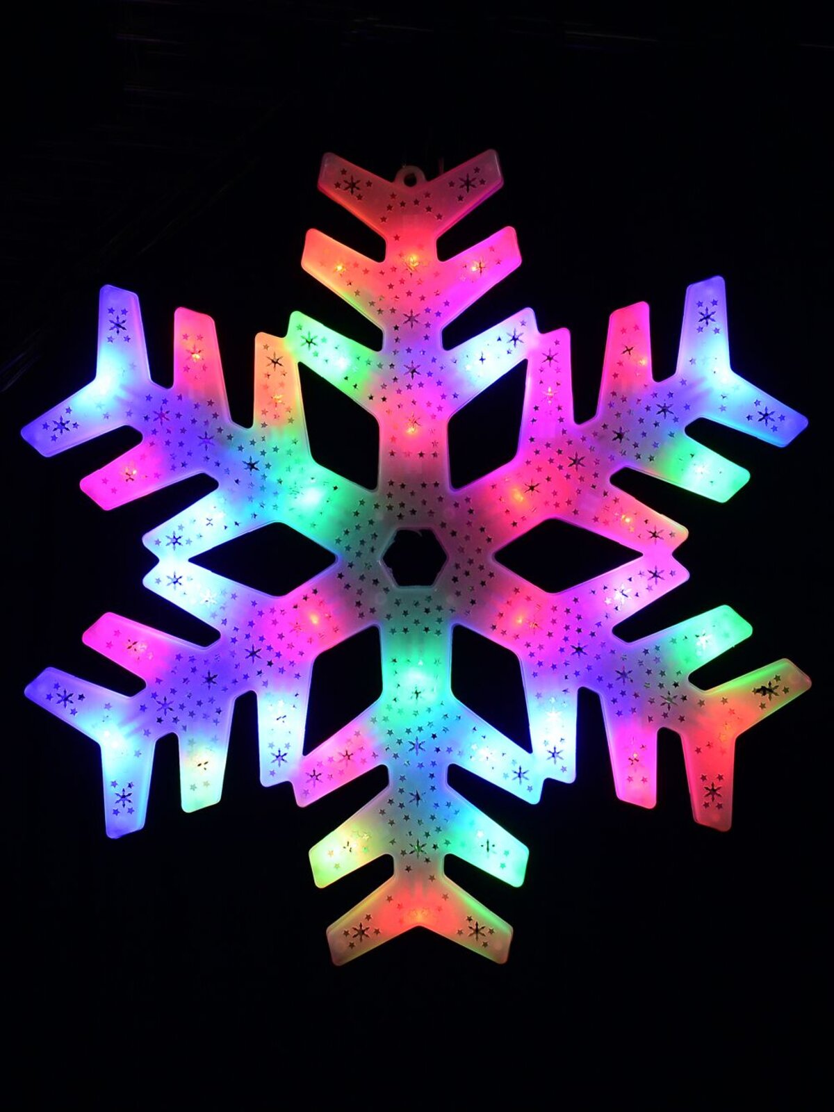 Illuminated Multi Colour LED Stellar Snowflake Silhouette - 39cm — image 2