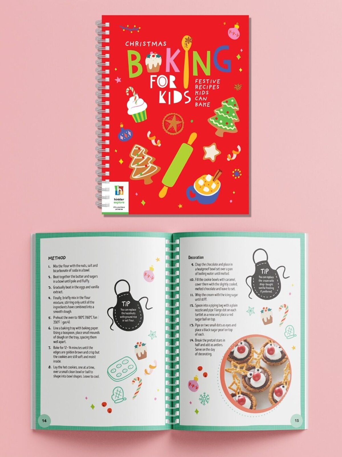 Kids Christmas Baking & Cookie Cutter Kit With 48-Page Recipe Book | 11 Pieces — image 5