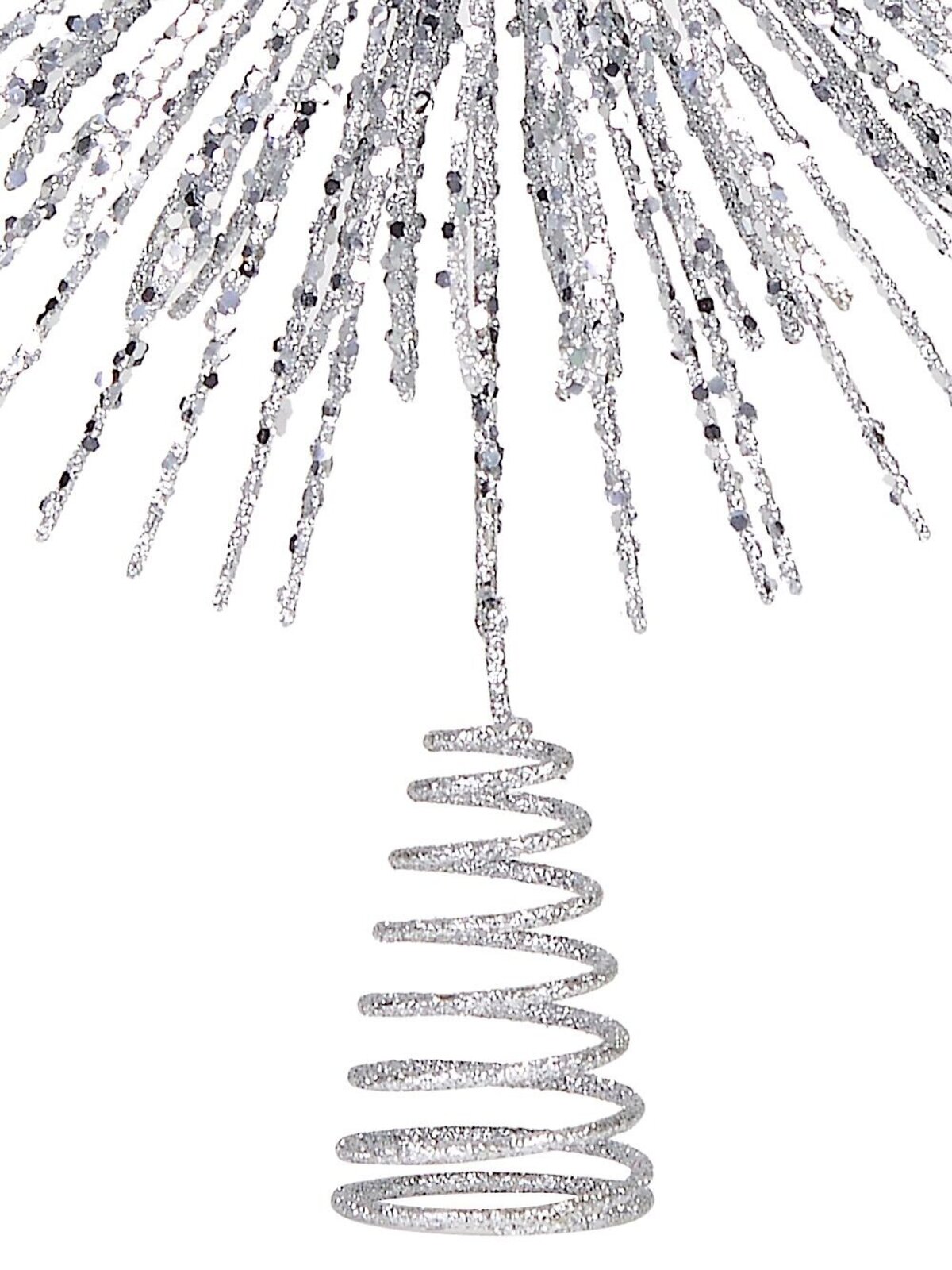 Large Silver Glitter Starburst Christmas Tree Topper | 38cm — image 4