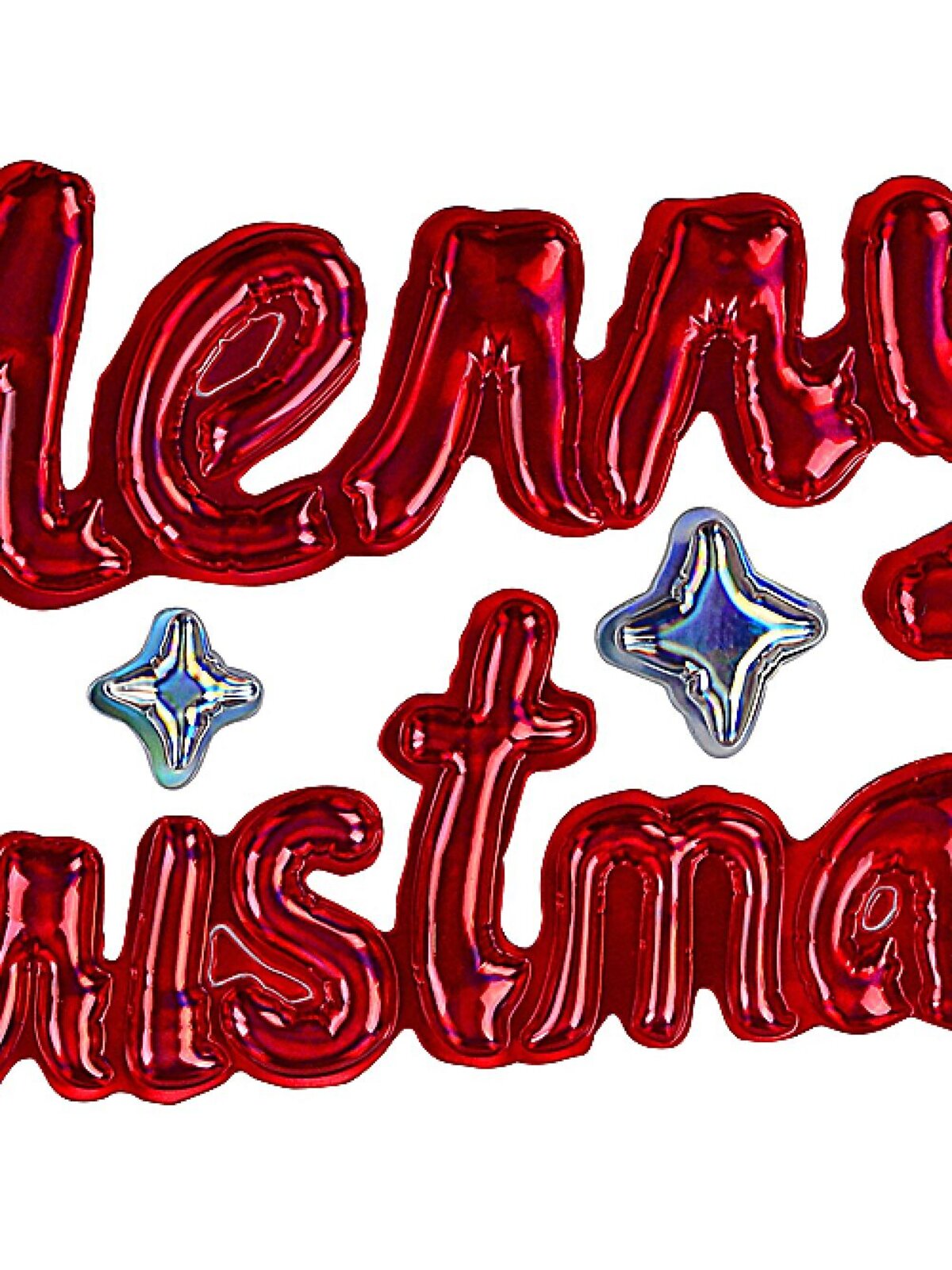 Merry Christmas Red & Silver Bubble Sticker Set | 40cm — image 3