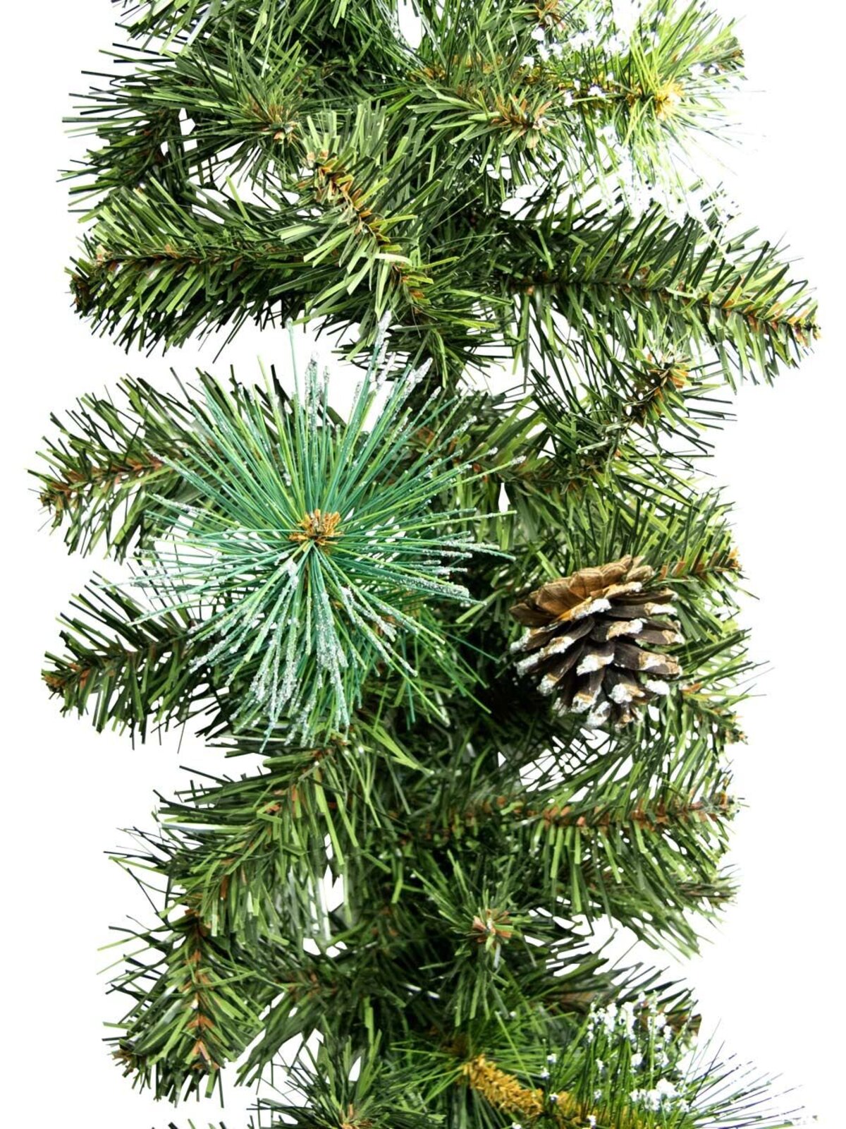 Morning Frost Flocked & Glittered Pine Needle Garland - 2.7m