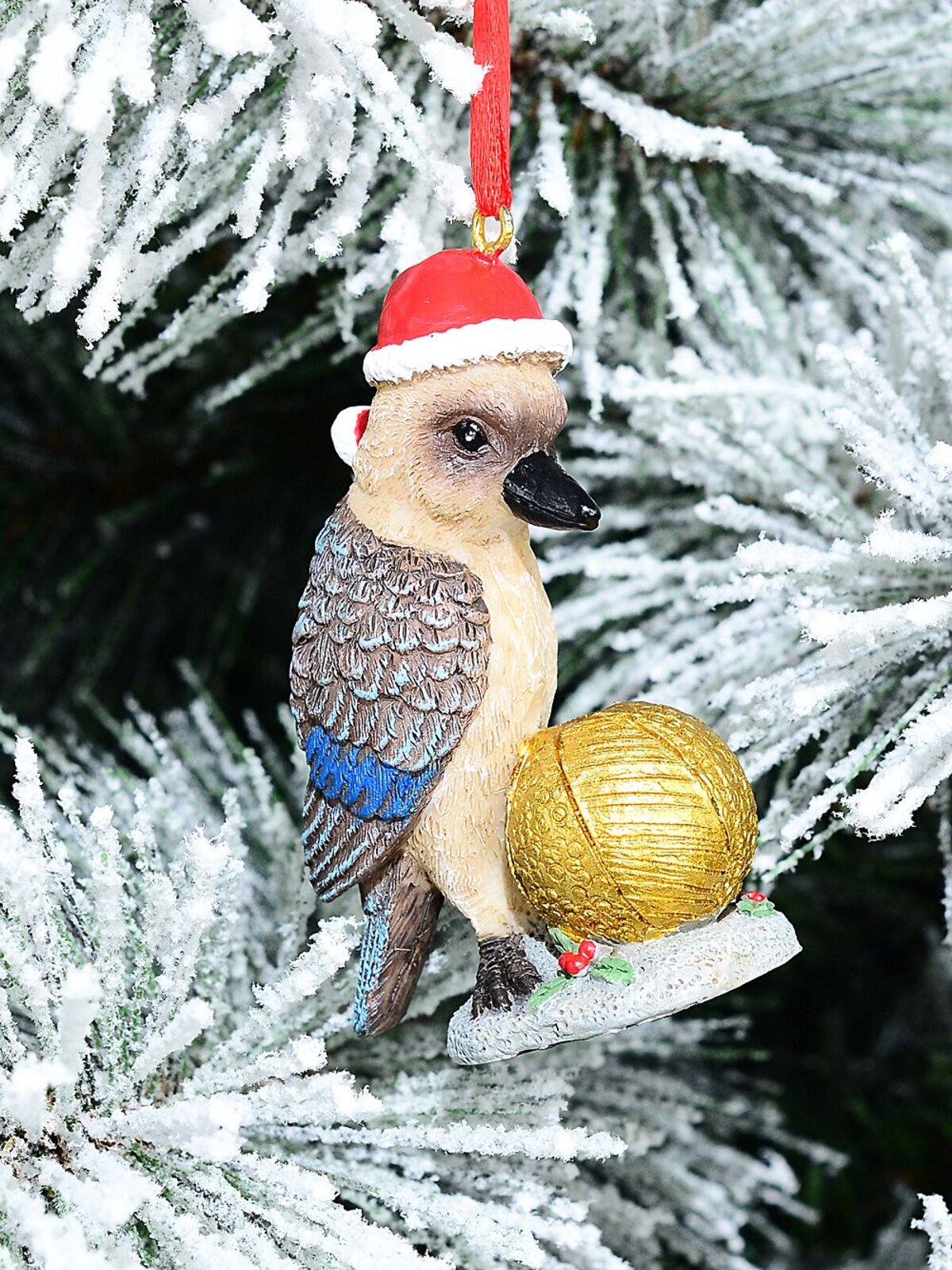 Native Kookaburra With Gold Bauble Whimsical Essential Ornament | 75mm — image 3