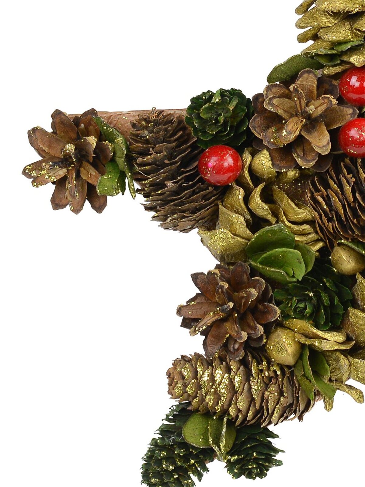 Natural Hanging Star Ornament With Gold Highlights - 27cm
