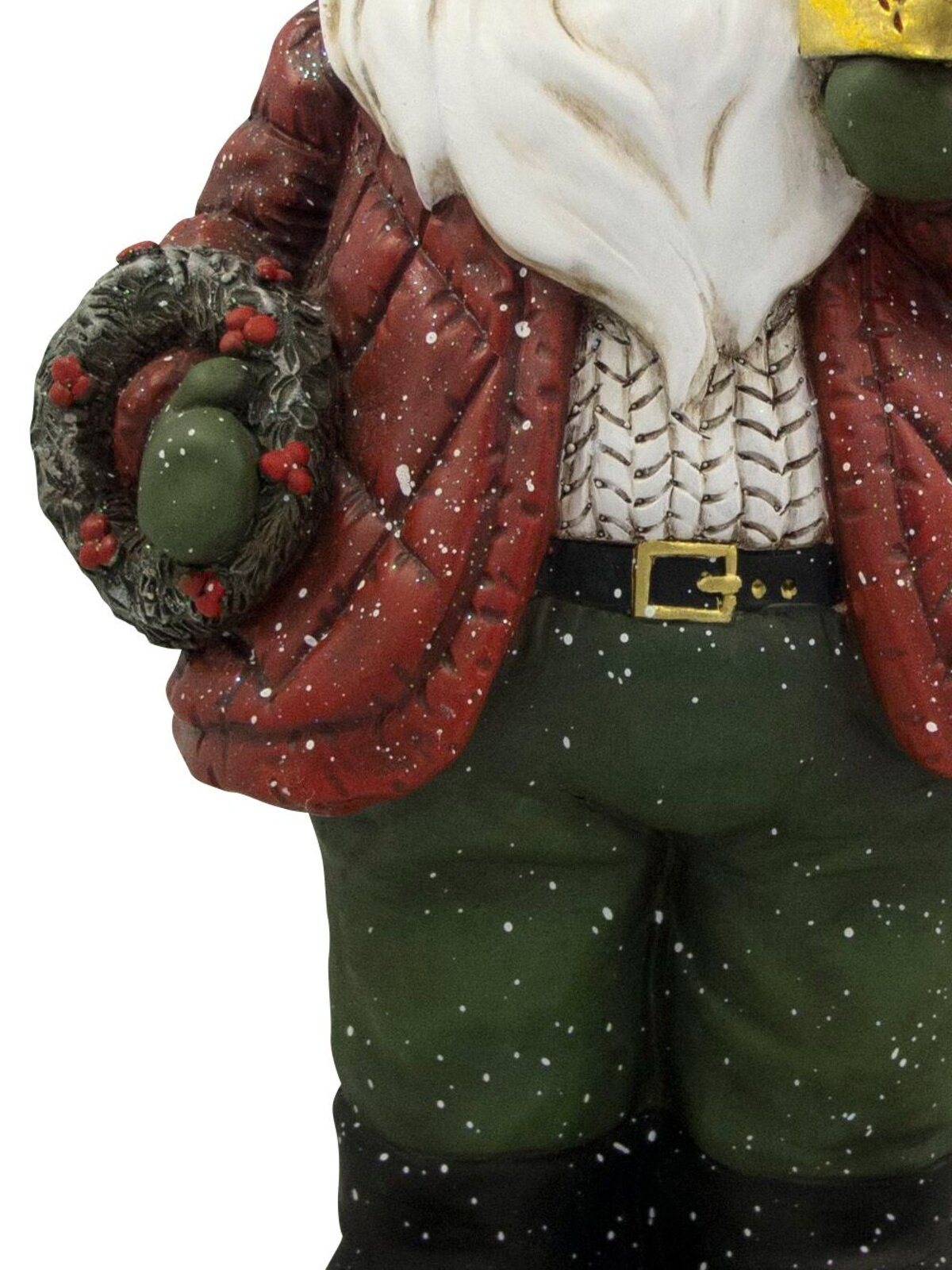 Nordic Resin Santa Holding Wreath & Candy Cane Decor - 63cm — image 3