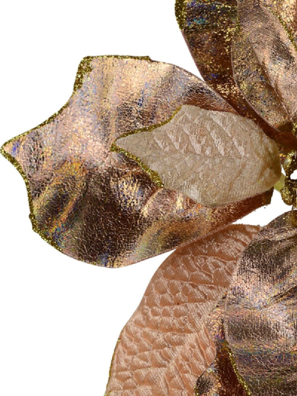 Pink Shiny & Matte Petal Poinsettia Christmas Flower Clip  Pick - 28cm Wide — image 2