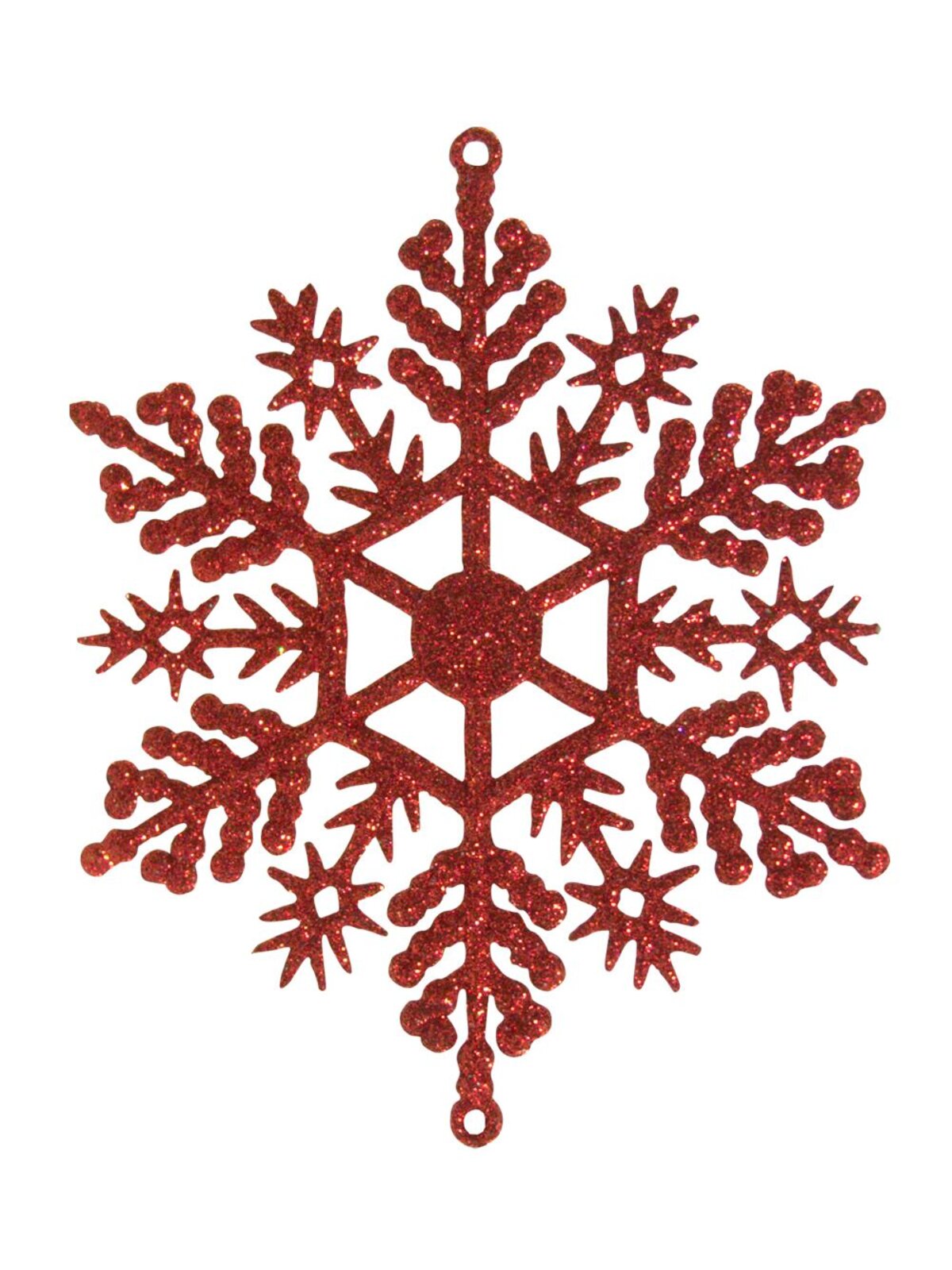 Red & Gold Snowflake Hanging Decorations - 12 x 10cm