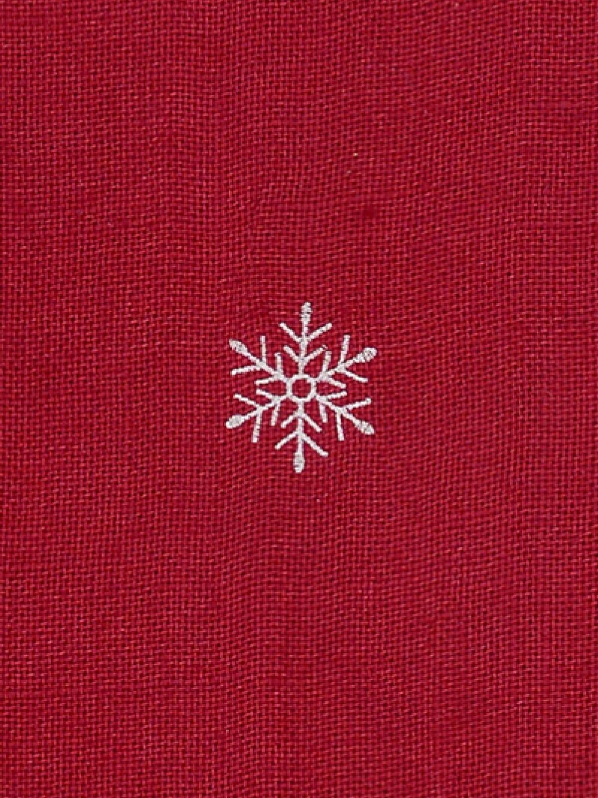 Red Hessian Christmas Table Runner With Nude Fabric Border & Tassel - 1.4m — image 5