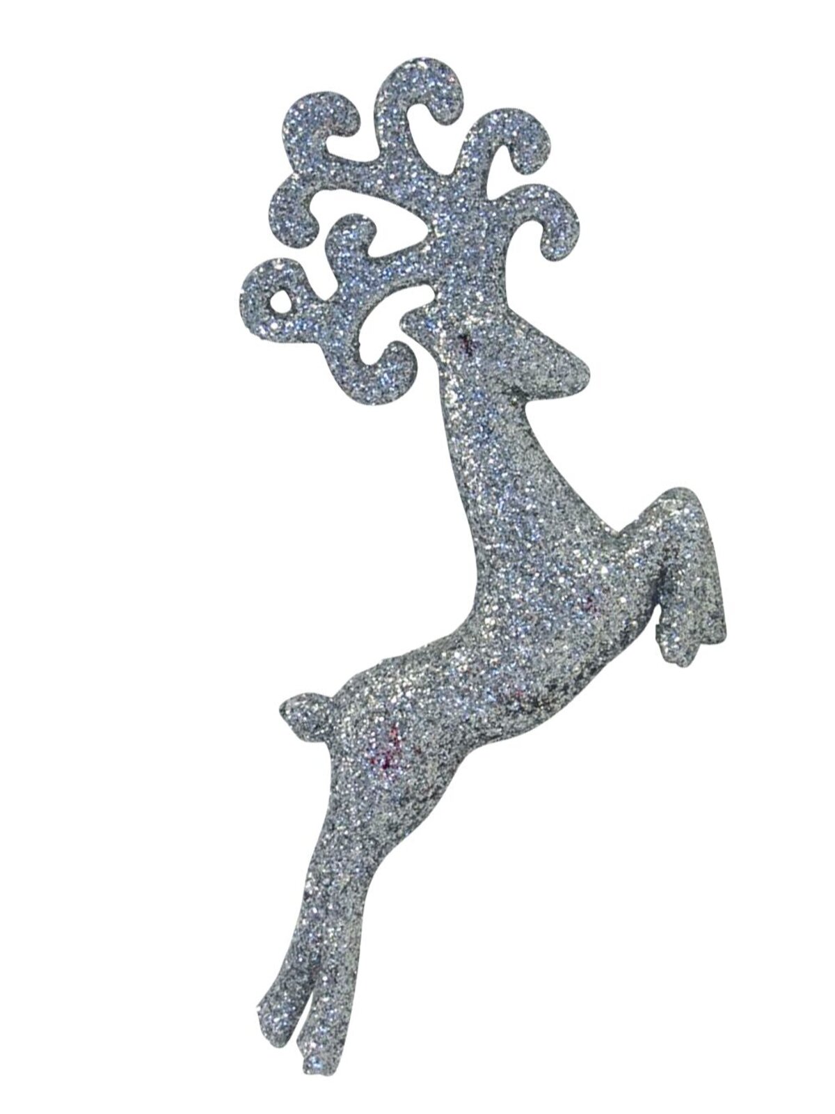 Red, White & Silver Glittered Deer Decorations - 4 x 10cm