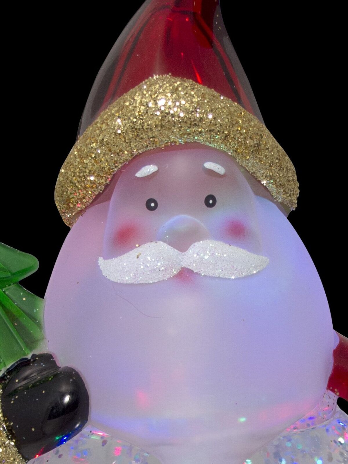 Santa Holding Tree Illuminated Snow Globe Ornament - 22cm — image 5