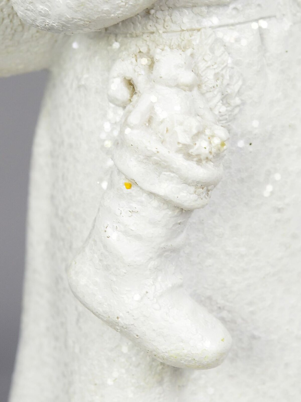 Santa In Winter White Suit With Child Standing Christmas Ornament - 23cm