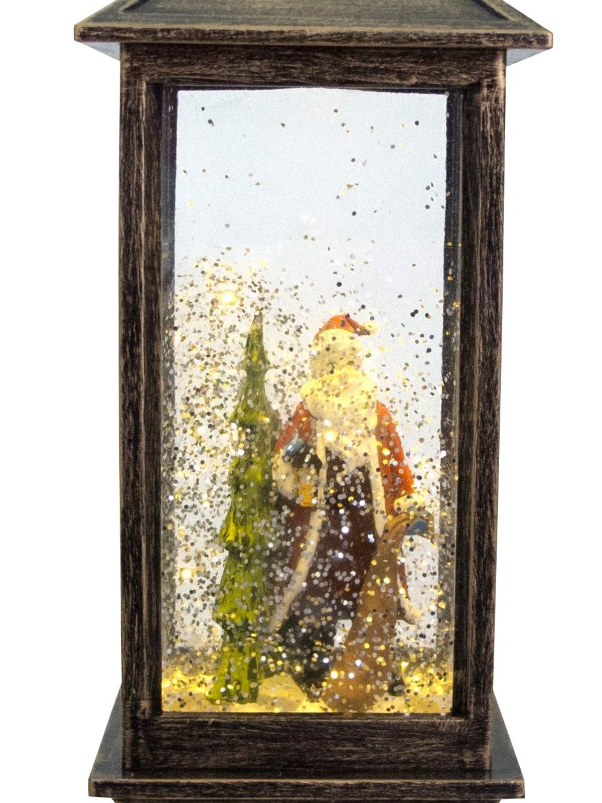 Santa & Tree In Lantern Snow Globe Ornament - 27cm — image 3