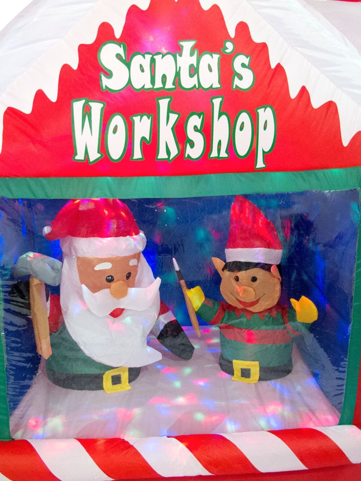 Santa's Workshop Illuminated Inflatable With Santa Elf & Tree - 1.8m — image 6