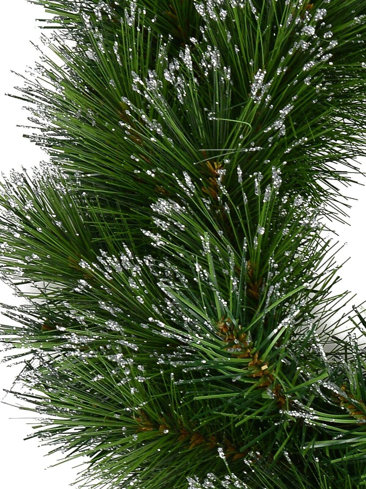 Silver Glitter Tip Pine Needle Wreath With 86 Tips - 45cm
