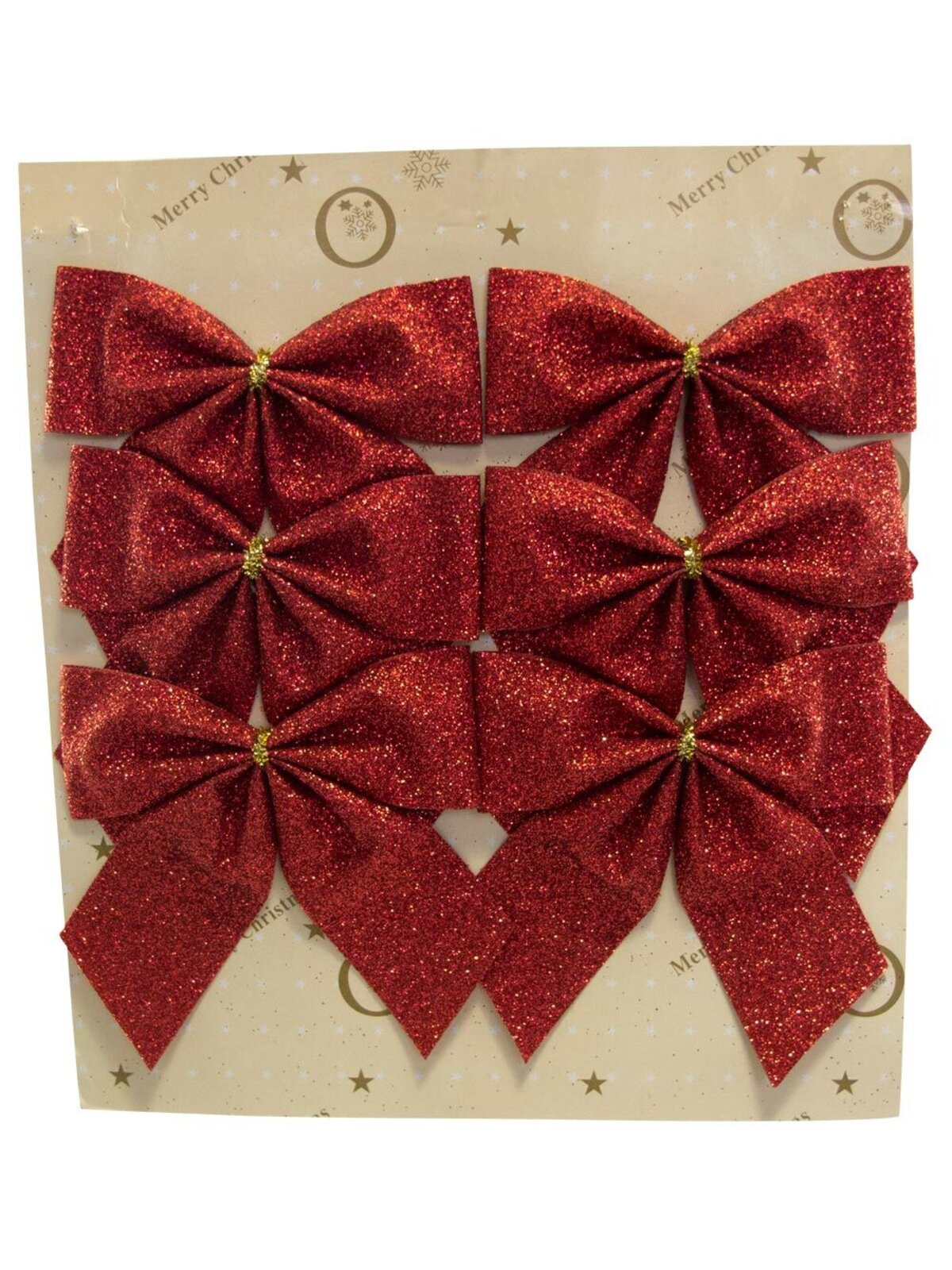 Small Red Bow Decorations - 6 x 80mm — image 3