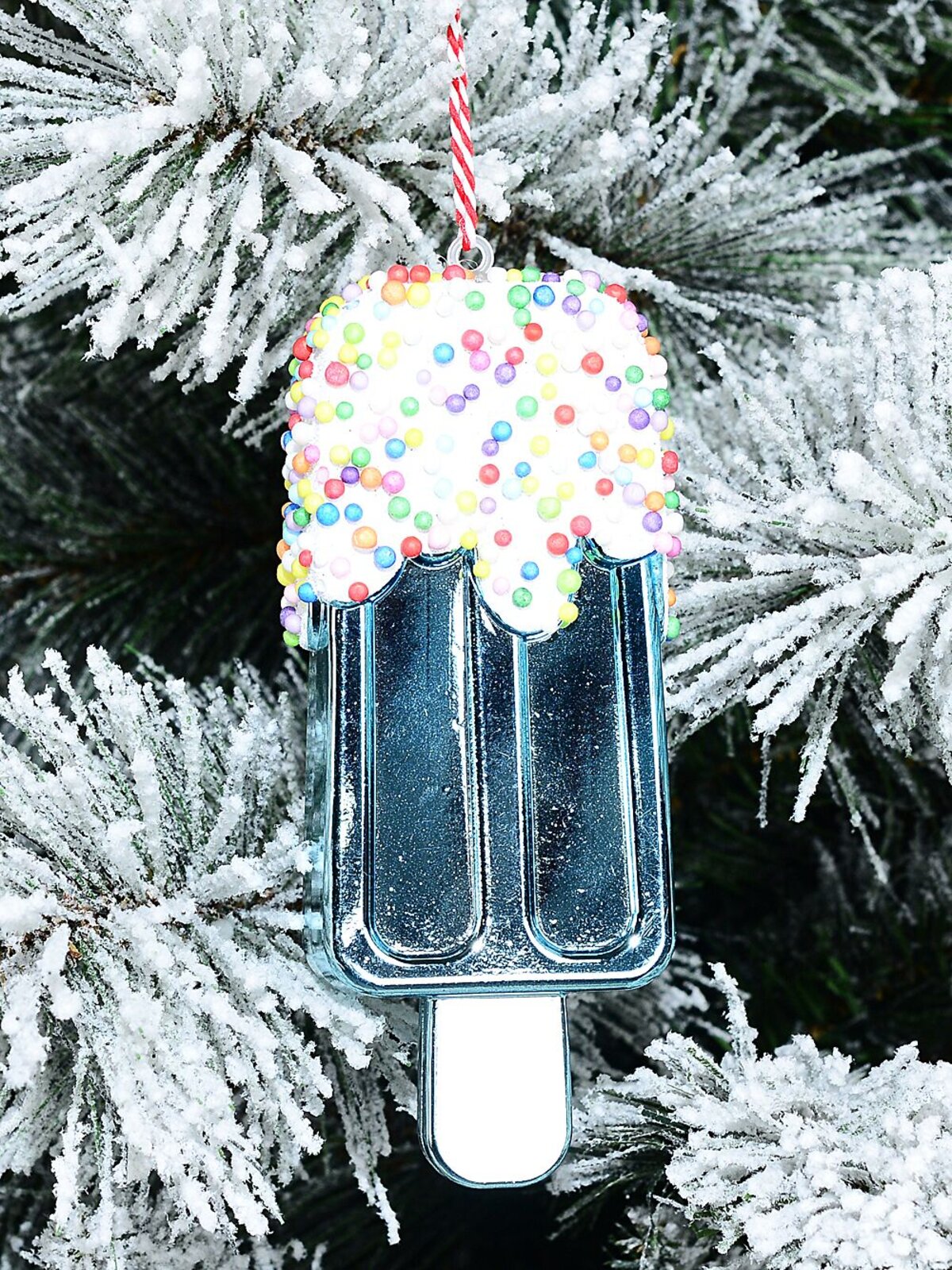 Teal Frosted Popsicle With Sprinkles Whimsical Essential Ornament | 12cm — image 2