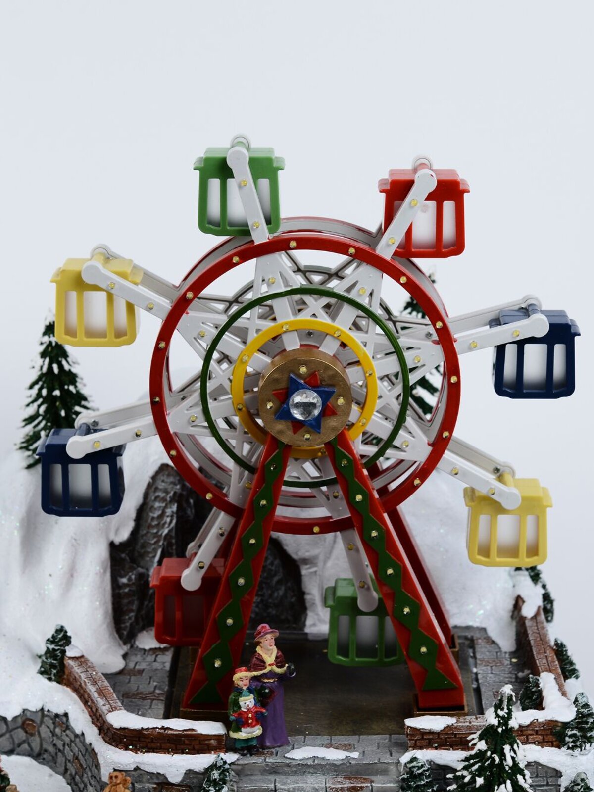 Theme Park Christmas Village Scene With Skiing, Big Drop & Ferris Wheel - 66cm — image 4