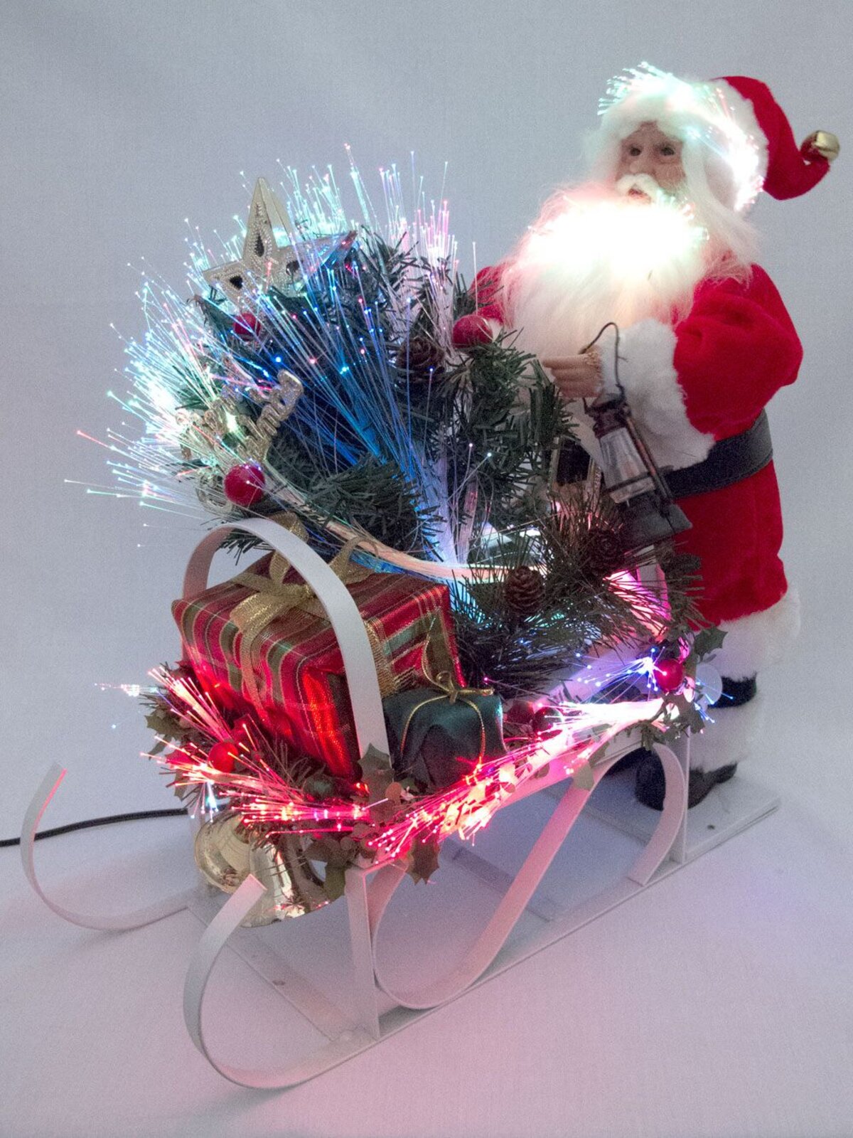 Traditional Santa On Sleigh Fibre Optic Musical Animation - 34cm — image 4