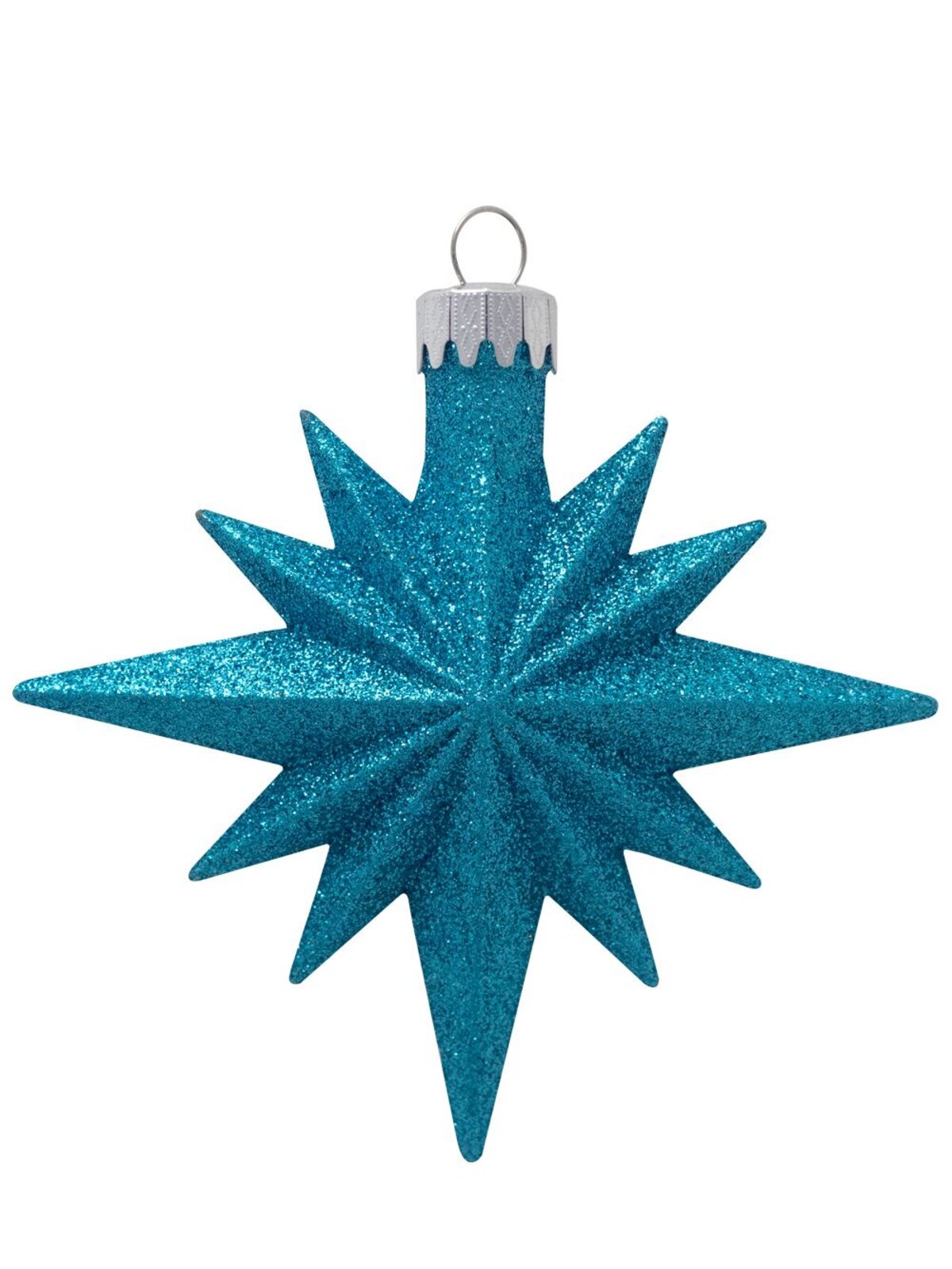 Turquoise, Blue & Silver 12 Point Star Decorations - 4 x 11cm — image 3