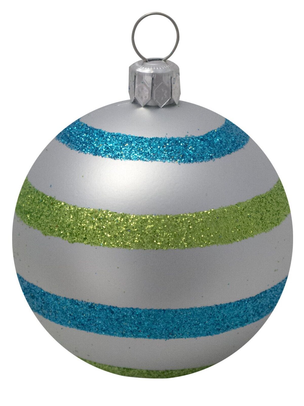 Turquoise, Lime & Silver Baubles With Assorted Patterns - 9 x 60mm  — image 6