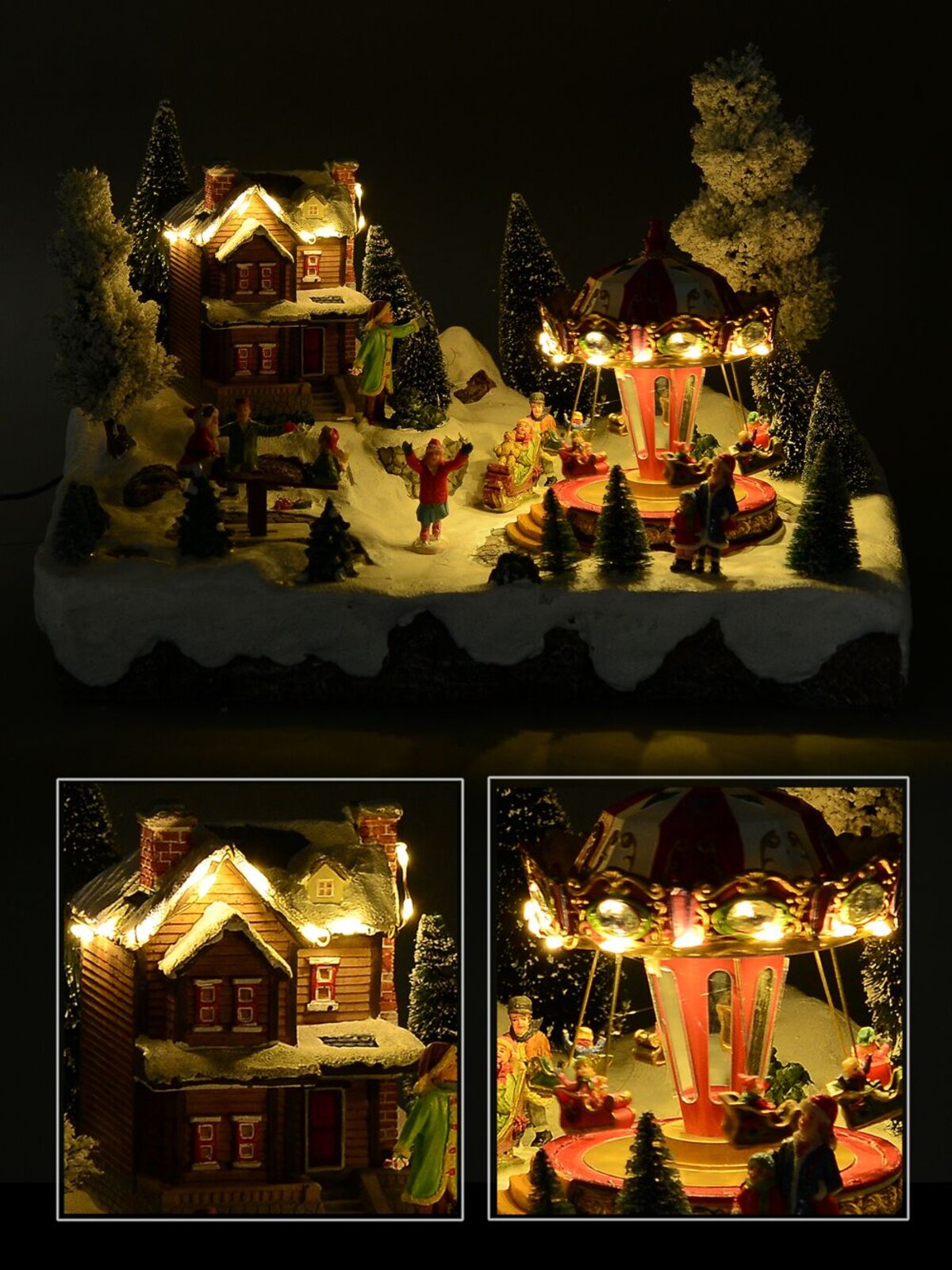 Village with Child, Animated, Musical & Illuminated - 38cm — image 2
