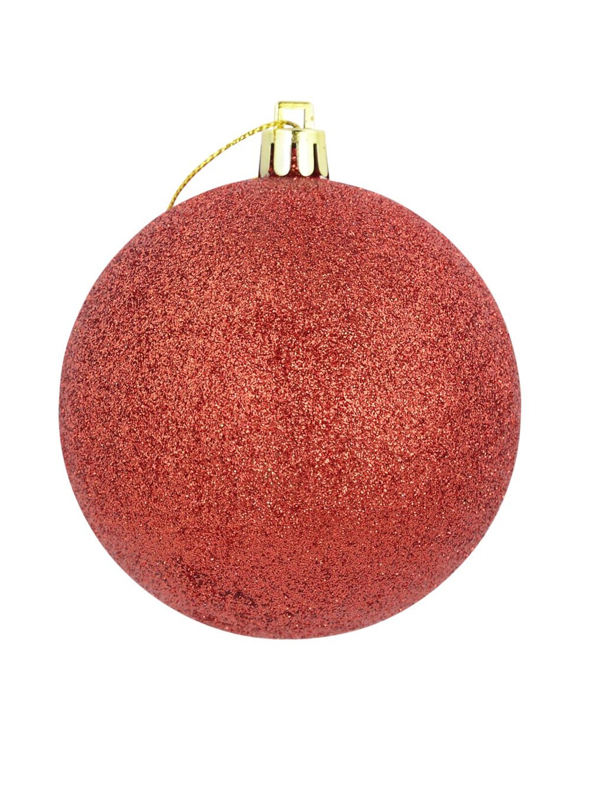Watermelon Red Metallic Baubles With Glitter & Stripe Designs - 4 x 80mm