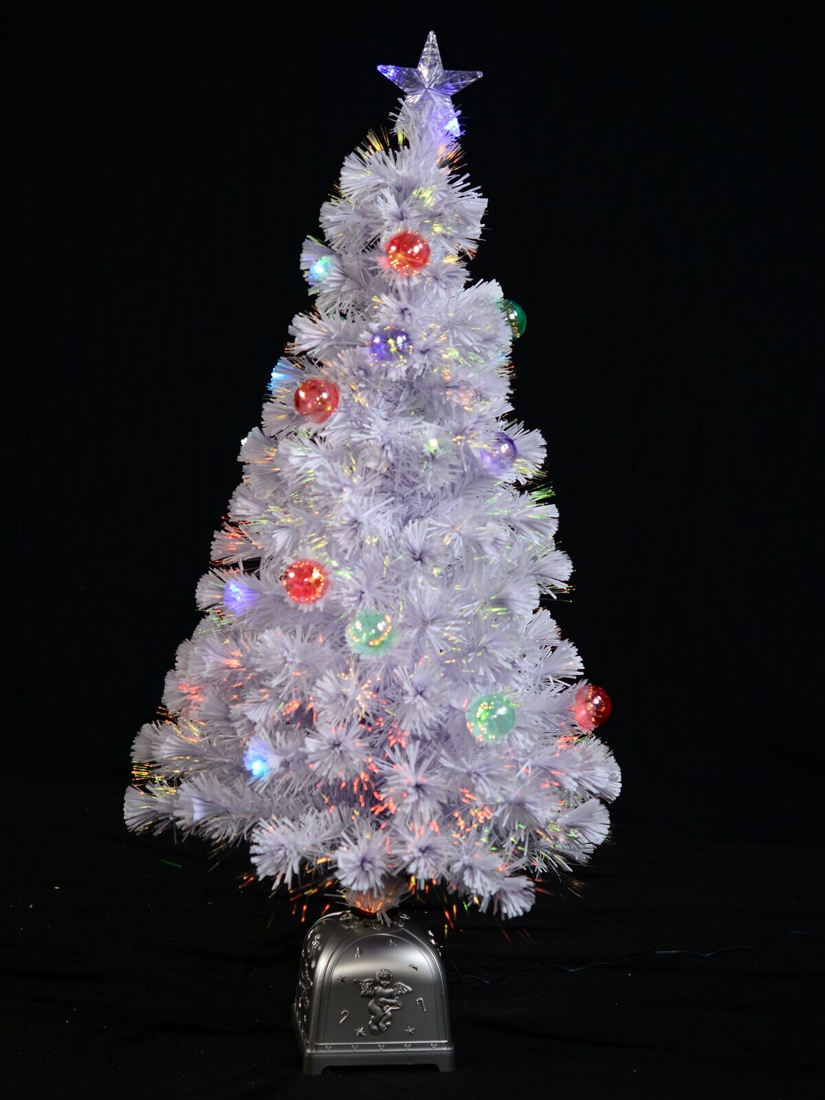 Winter Ice White Multi Colour LED & Fibre Optic Christmas Tree - 1.2m — image 6