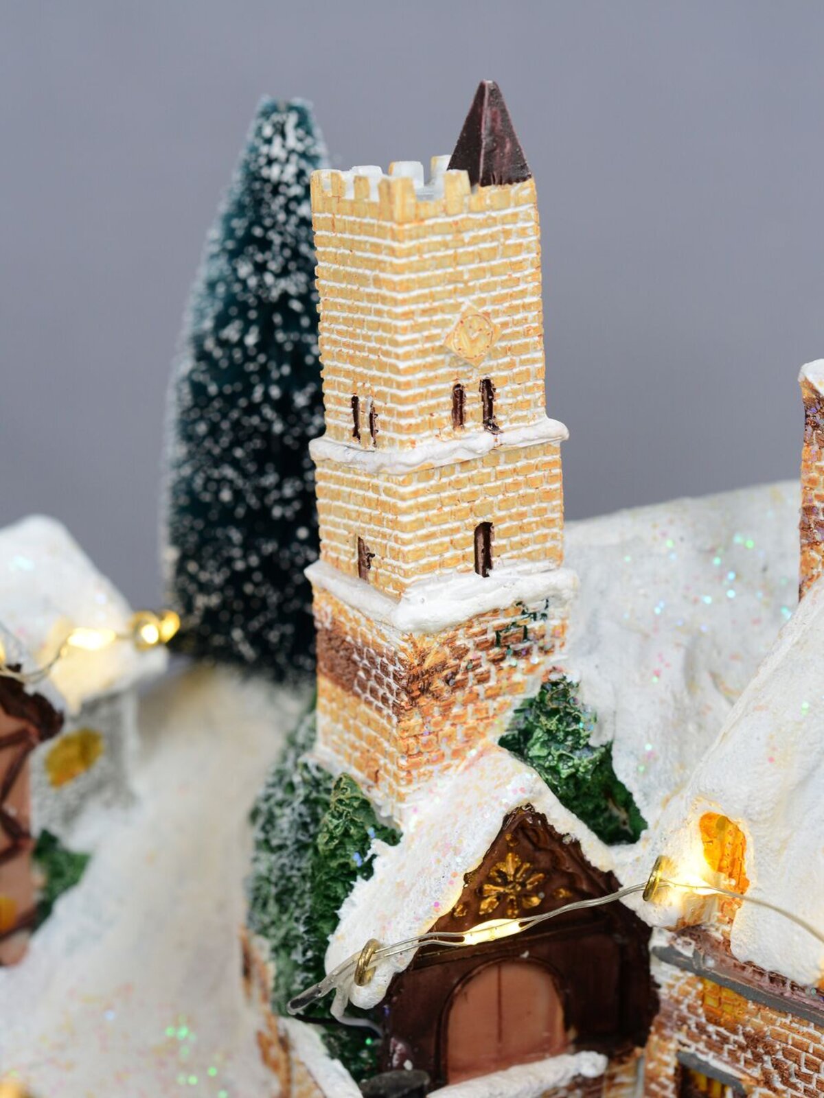 Winter Town Christmas Village Scene With LED Lights & Rotating Tree - 36cm — image 5