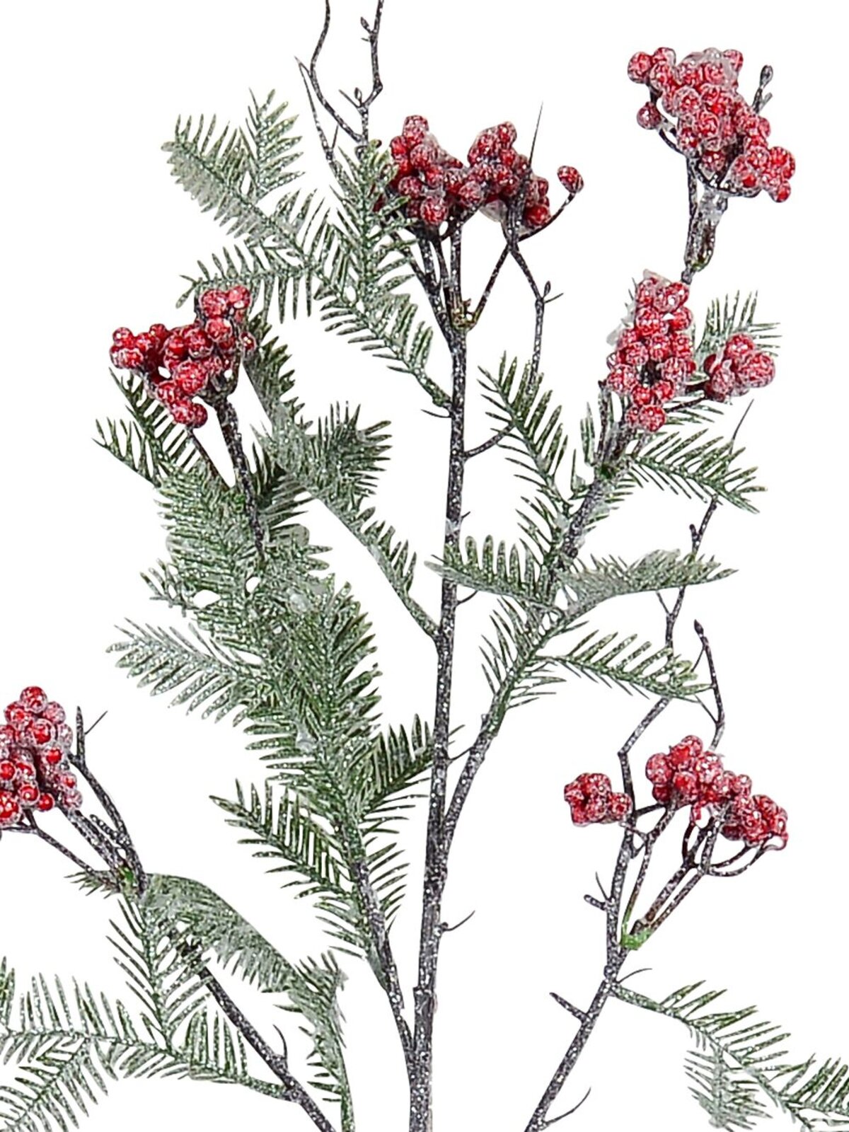 Yew Fir Look Pine With Red Berries Decorative Christmas Pine Stem - 80cm — image 3