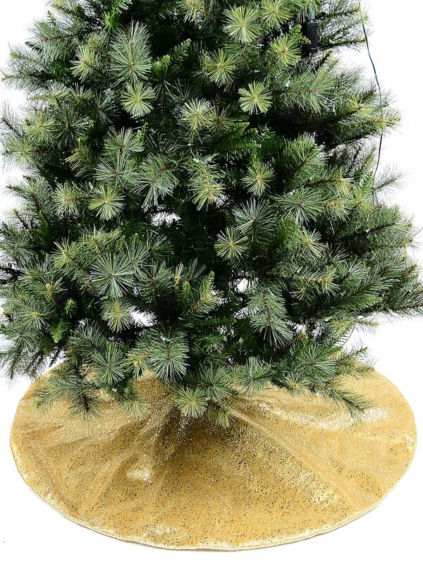 1.2m Metallic Gold Sequin & Glitter Starburst Christmas Tree Skirt — image 5