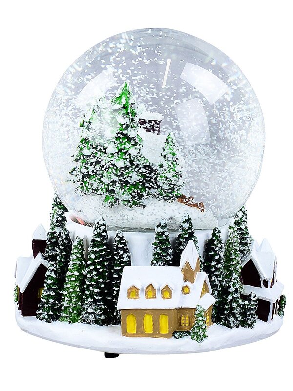 Winter Town Scene With Music & Lights Waterball Snow Globe | 11cm — image 5