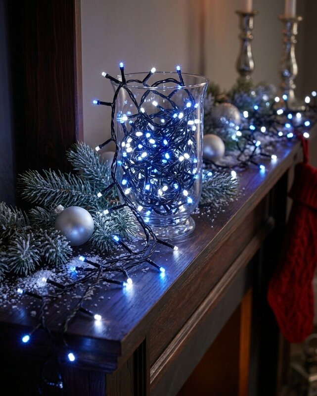 500 Blue & Cool White LED String Fairy Lights 8 Function With Timer | 25m — image 2