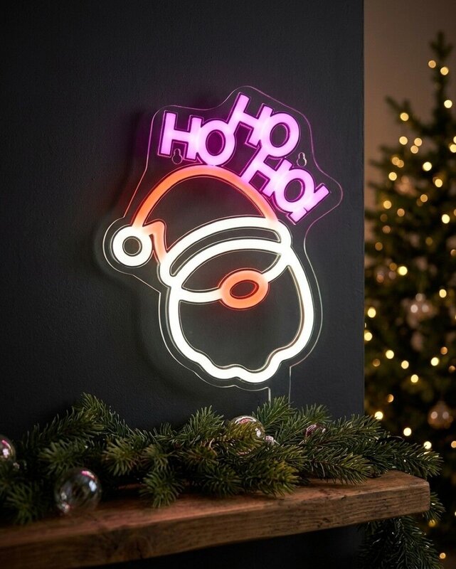 26cm Santa & Ho Ho Ho Indoor Neon LED Display On Acrylic Board — image 2